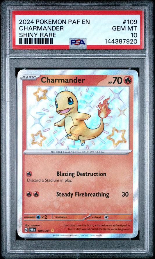 PSA 10 Charmander #109 Paldean Fates