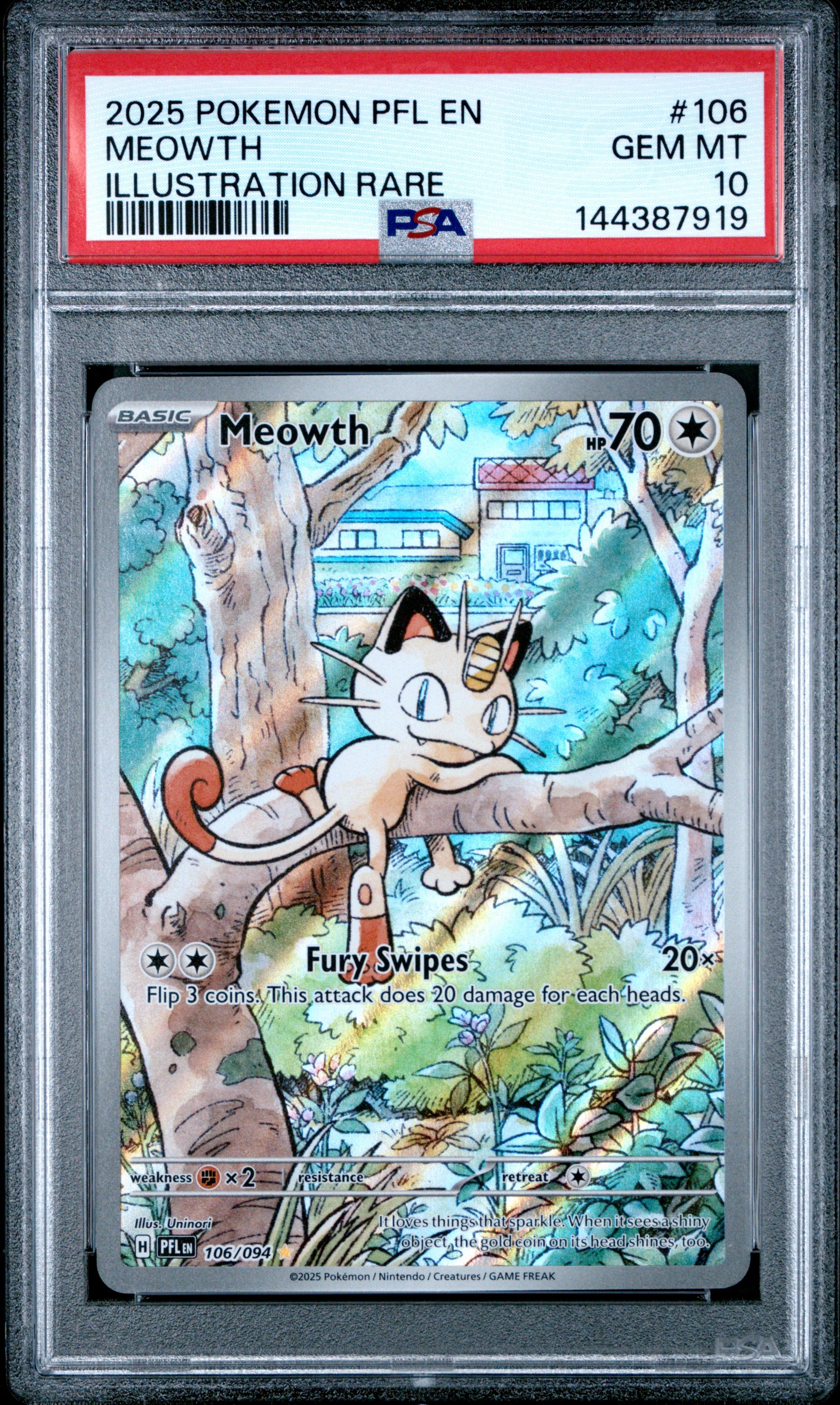 PSA 10 Meowth #106 Phantasmal Flames