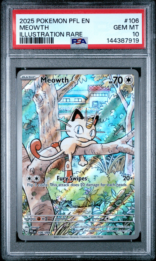 PSA 10 Meowth #106 Phantasmal Flames
