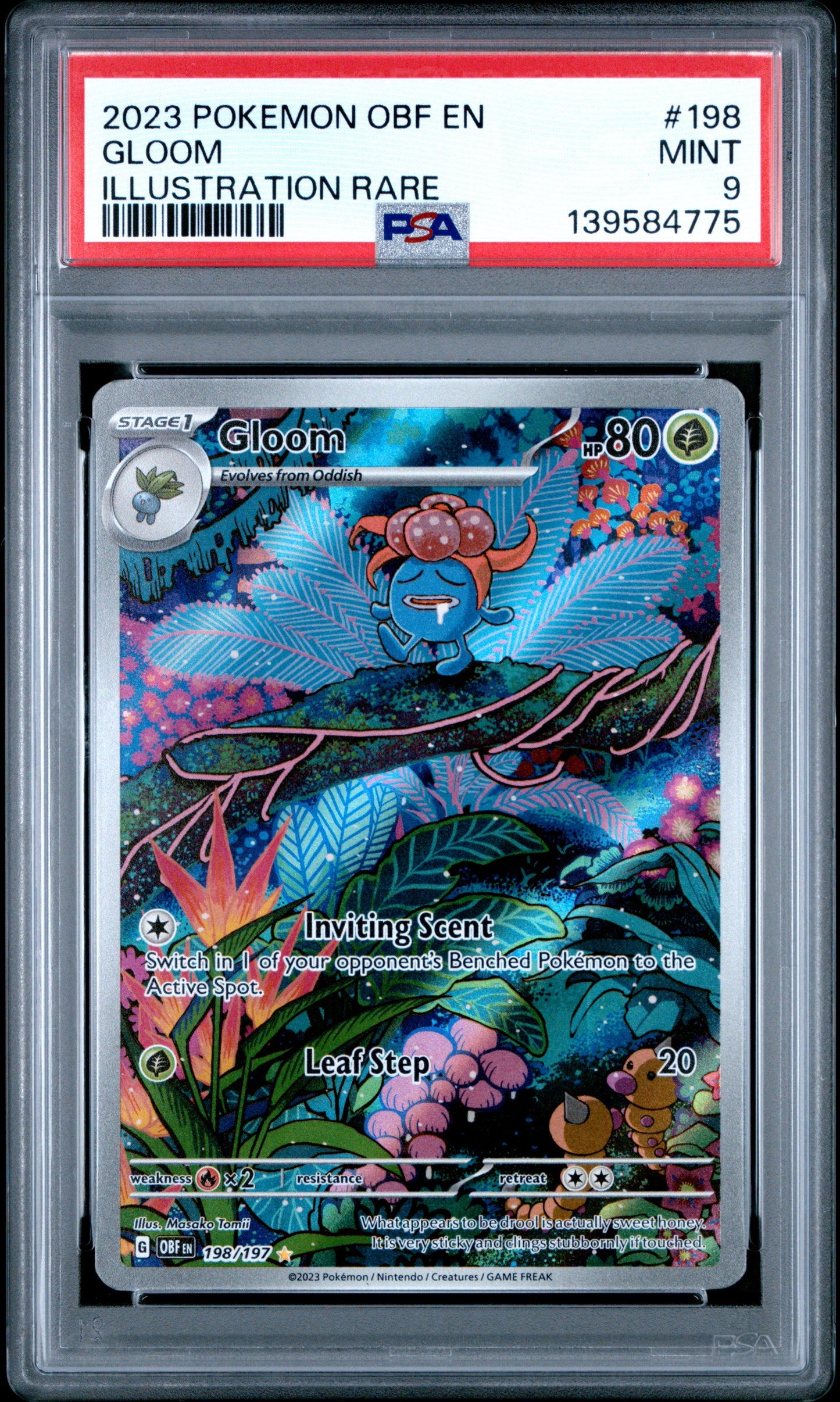 PSA 9 Gloom #198 Obsidian Flames
