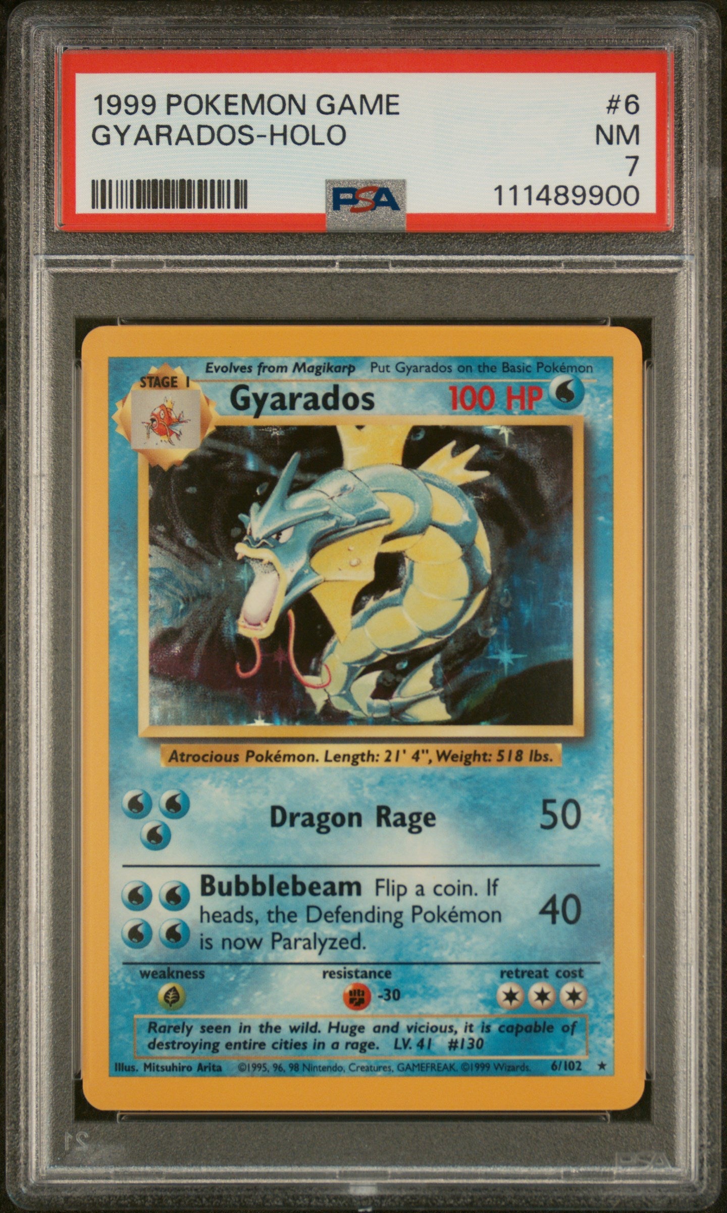 PSA 7 Gyarados #6 Base Set