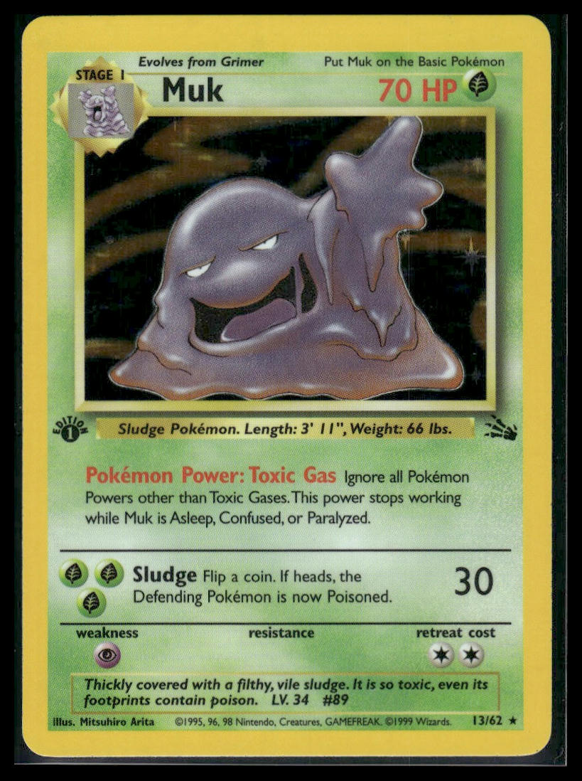 Muk #13/62 1st Edition Fossil LP