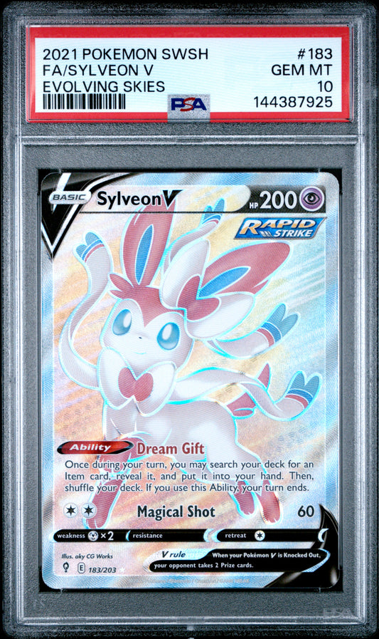 PSA 10 Sylveon V #183 Evolving Skies
