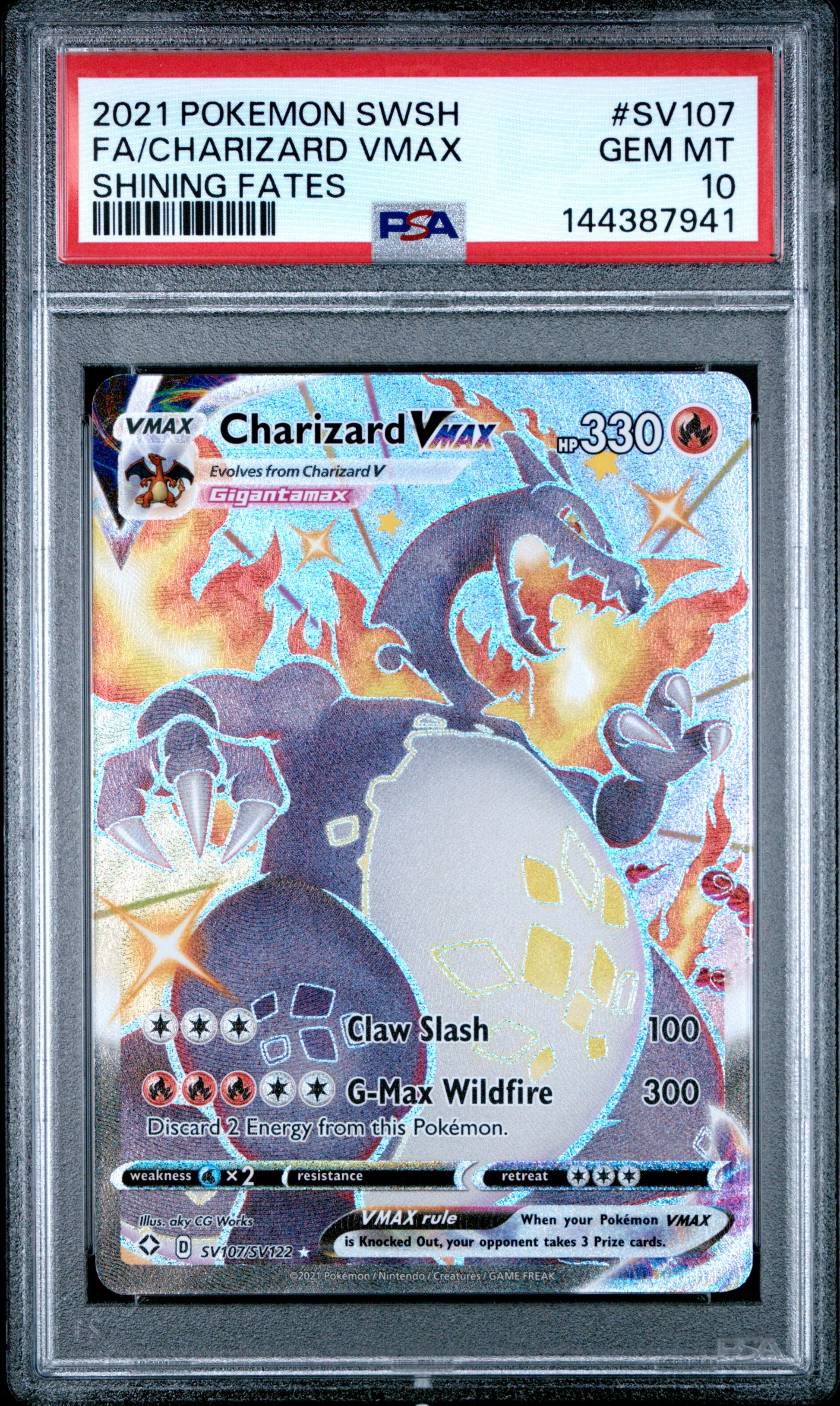 PSA 10 Charizard Vmax #SV107 Shining Fates