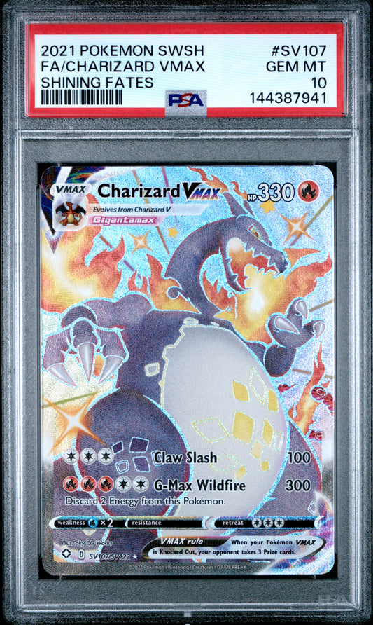 PSA 10 Charizard Vmax #SV107 Shining Fates
