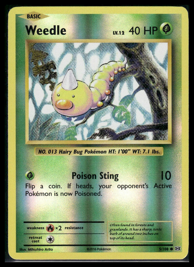 Weedle #5/108 Reverse Holo Evolutions LP