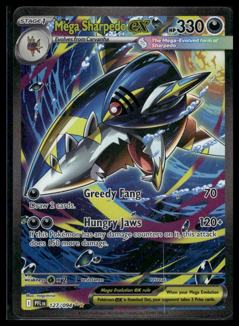 Mega Sharpedo ex #127/094 Phantasmal Flames NM