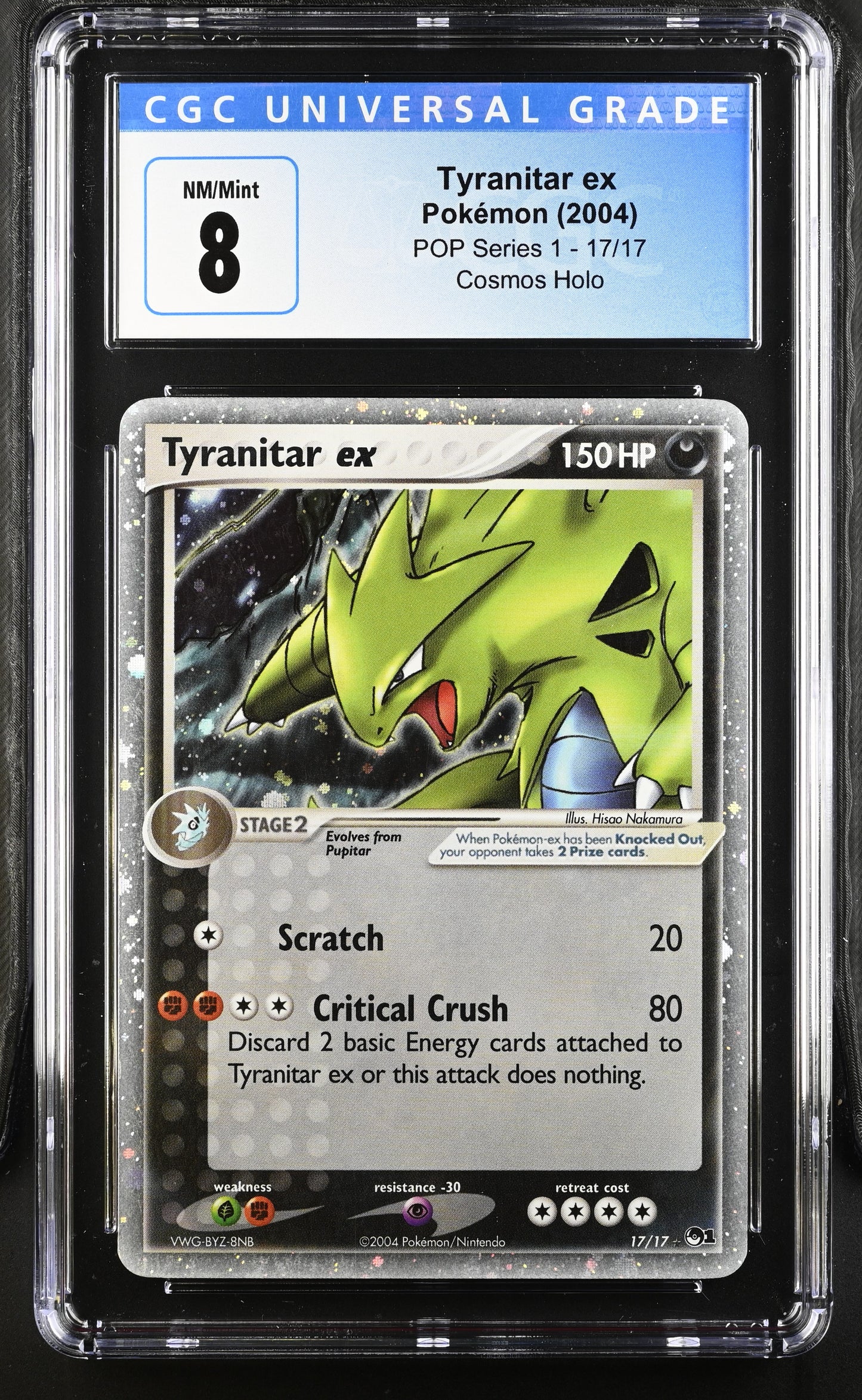 CGC 8 Tyranitar ex #17/17 POP Series 1