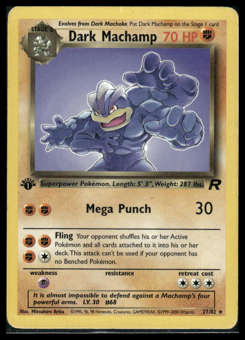 Dark Machamp #27/82 1st Edition Team Rocket MP