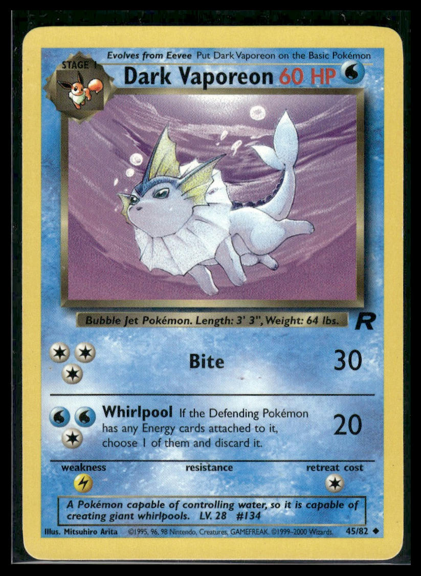 Dark Vaporeon #45/82 Team Rocket MP