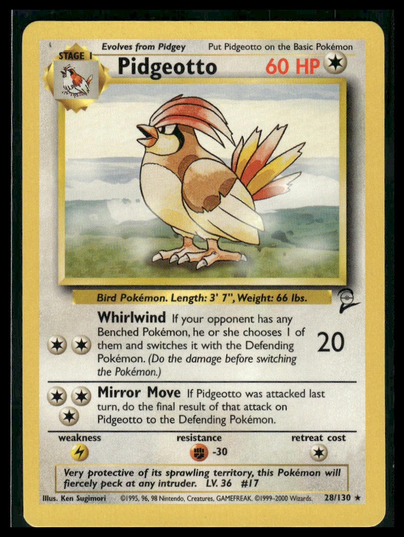 Pidgeotto #028/130 Base Set 2 LP