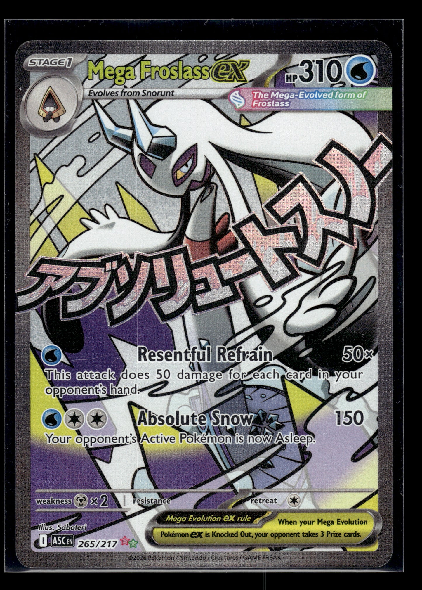 Mega Froslass ex #265/217 Ascended Heroes NM