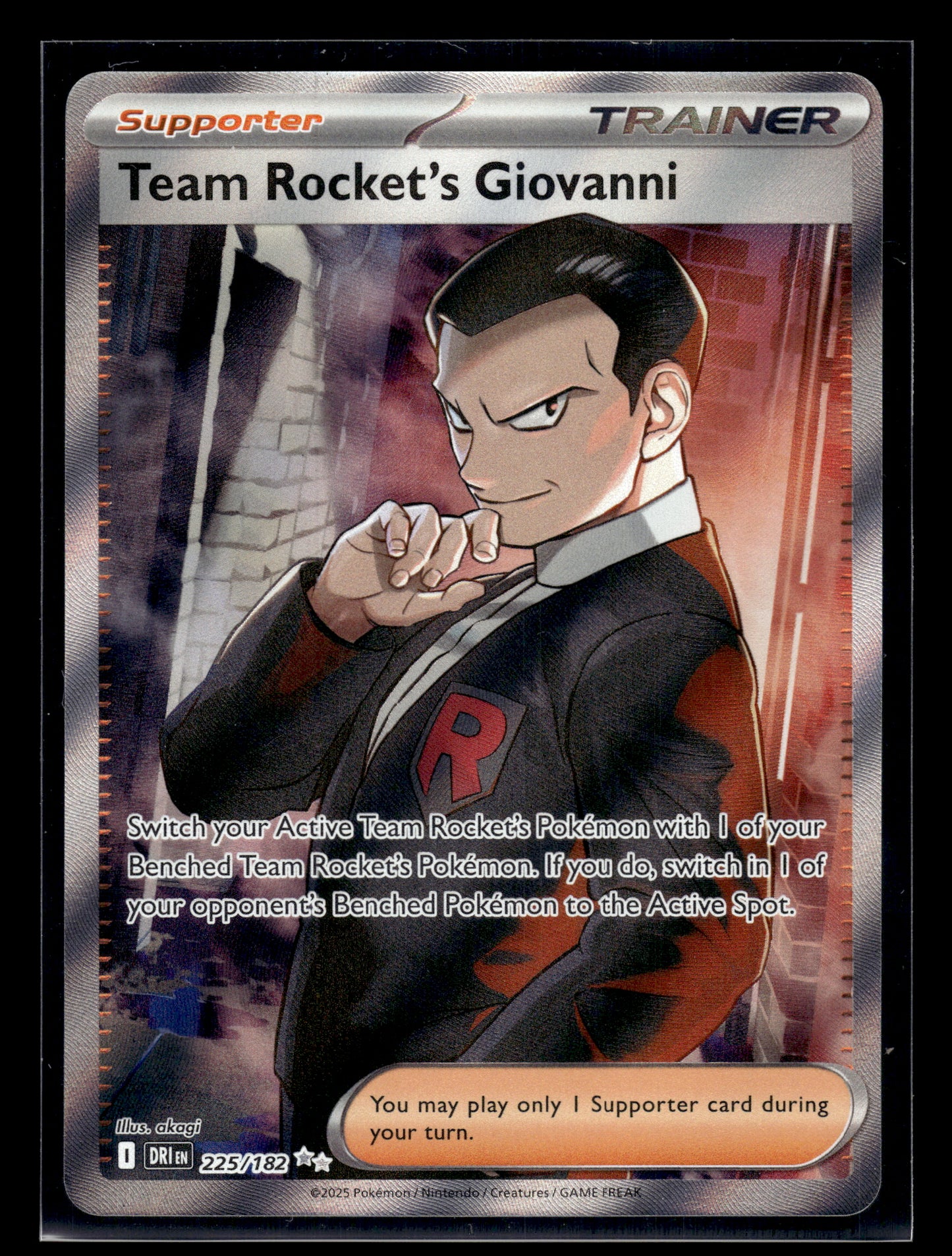 Team Rocket's Giovanni #225/182 Destined Rivals NM