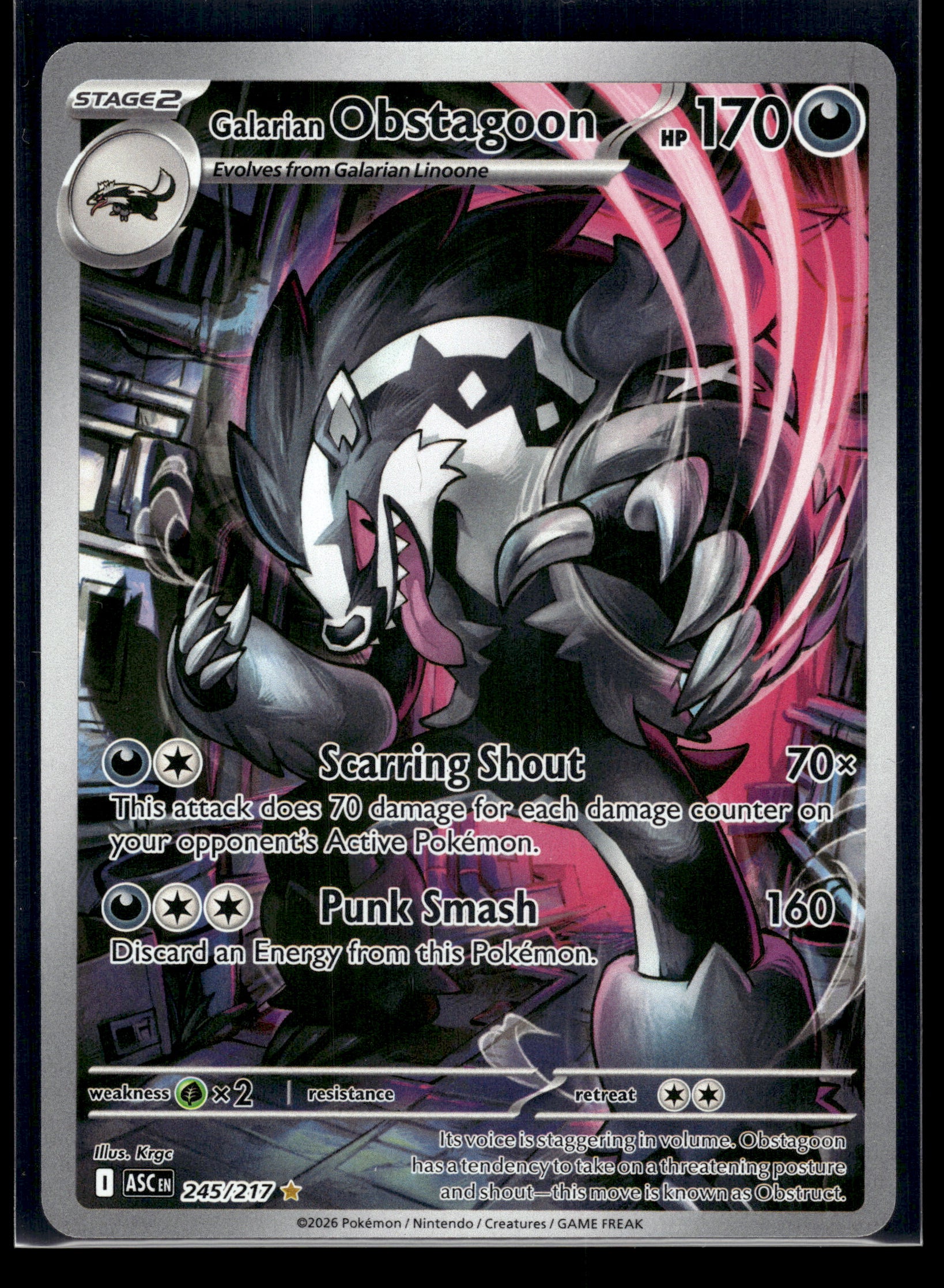 Galarian Obstagoon #245/217 Ascended Heroes NM