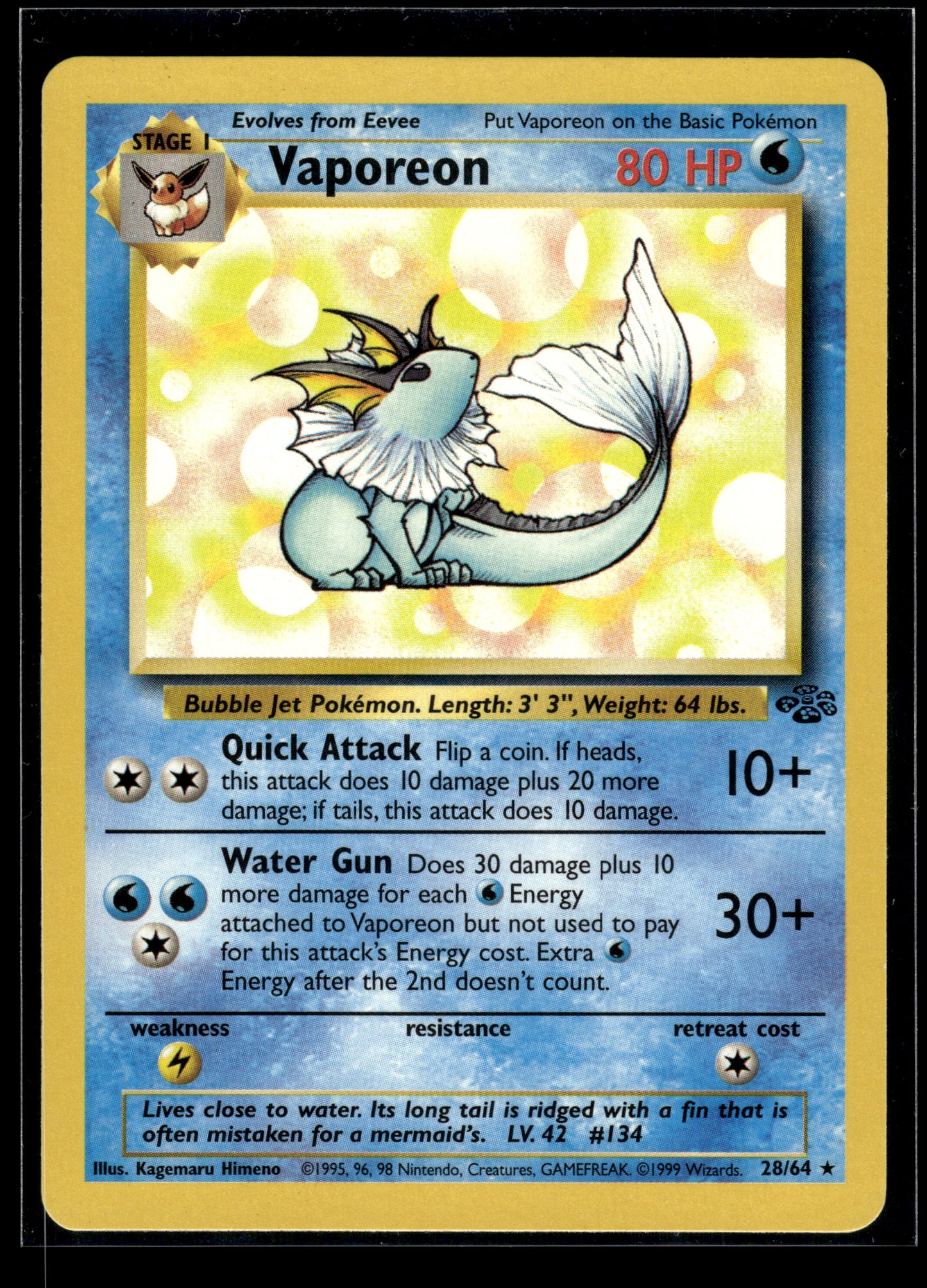 Vaporeon #28/64 Jungle LP