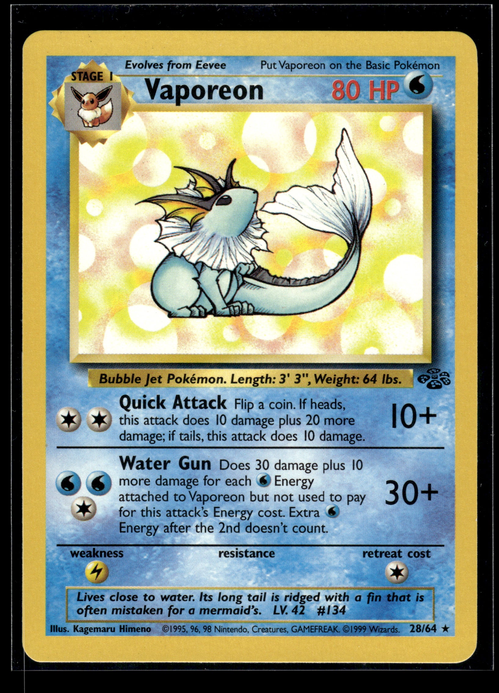 Vaporeon #28/64 Jungle LP