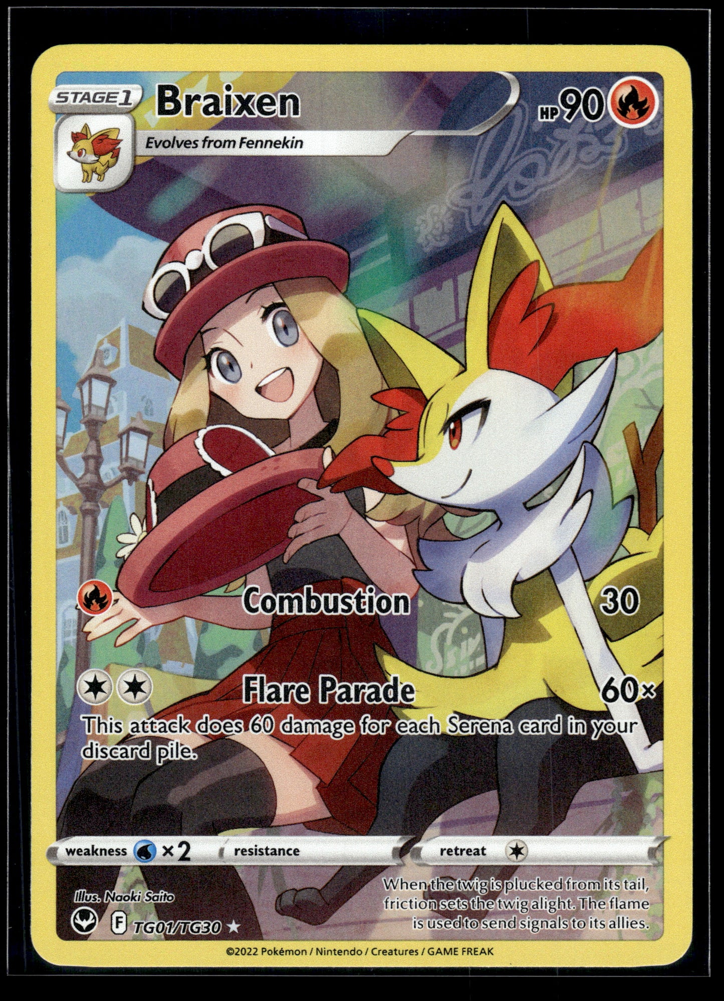 Braixen #TG01/TG30 Silver Tempest Trainer Gallery LP