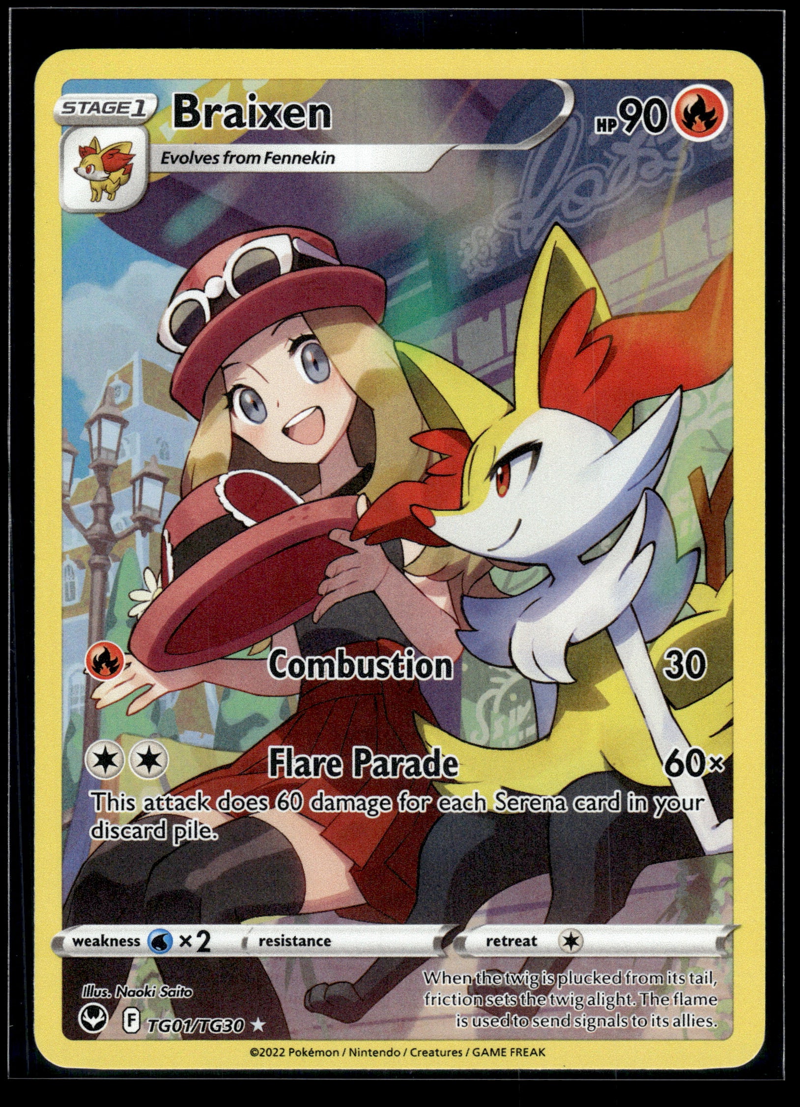 Braixen #TG01/TG30 Silver Tempest Trainer Gallery LP