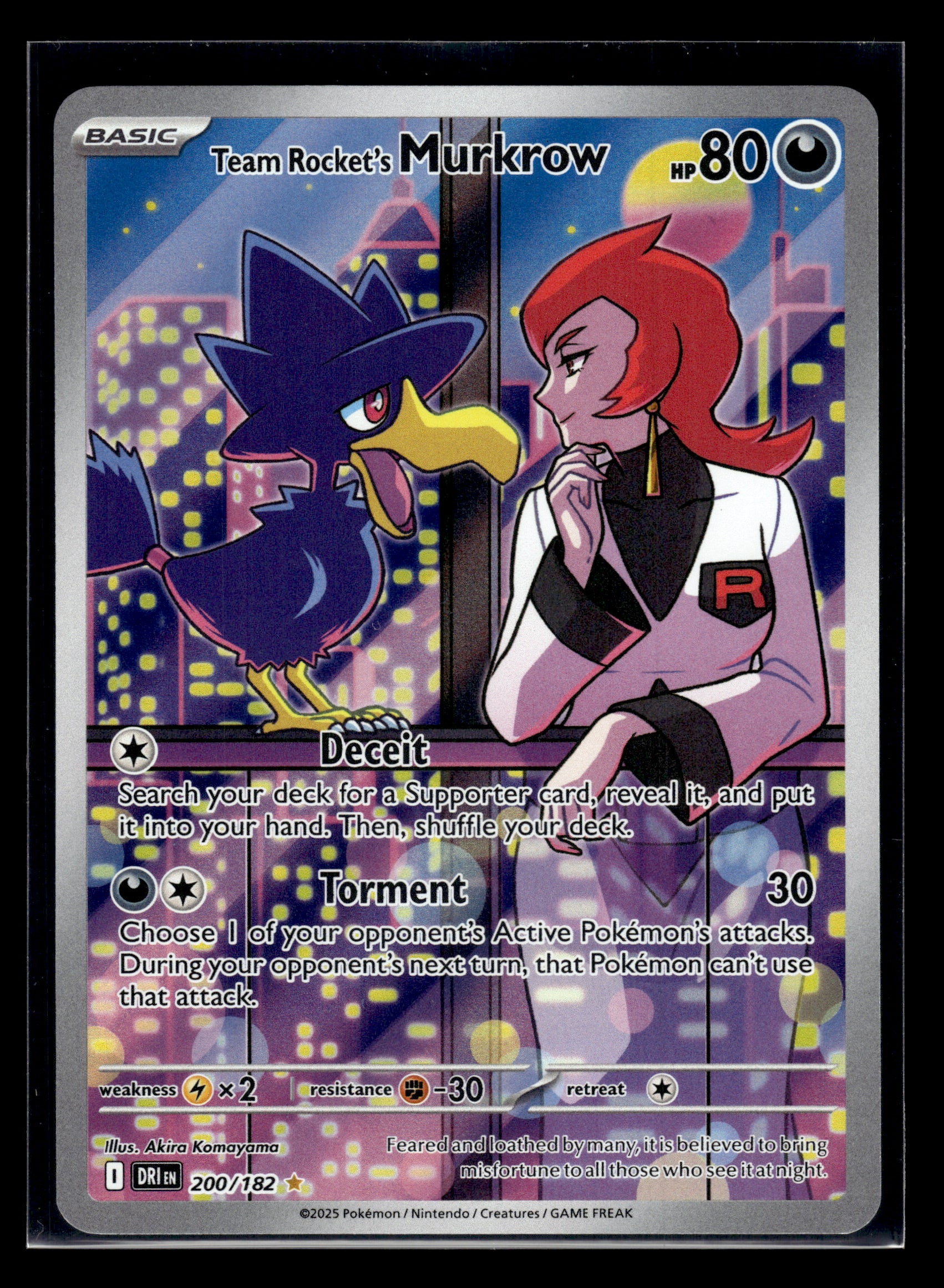 Team Rocket's Murkrow #200/182 Destined Rivals VLP