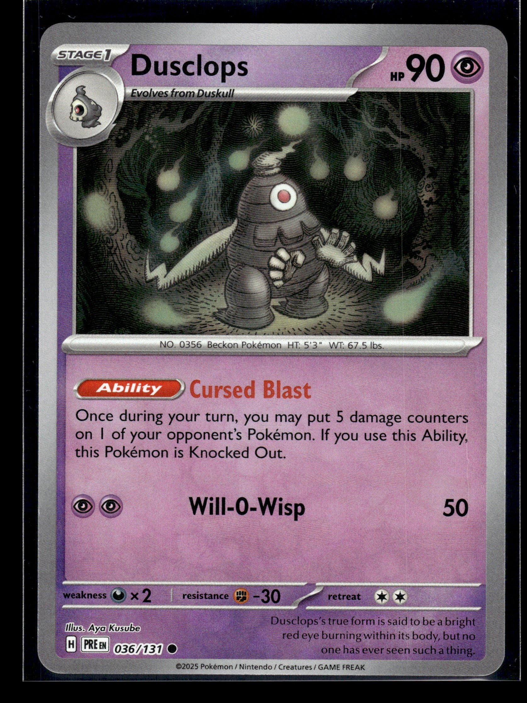Dusclops (Master Ball) #036/131 Prismatic Evolutions VLP