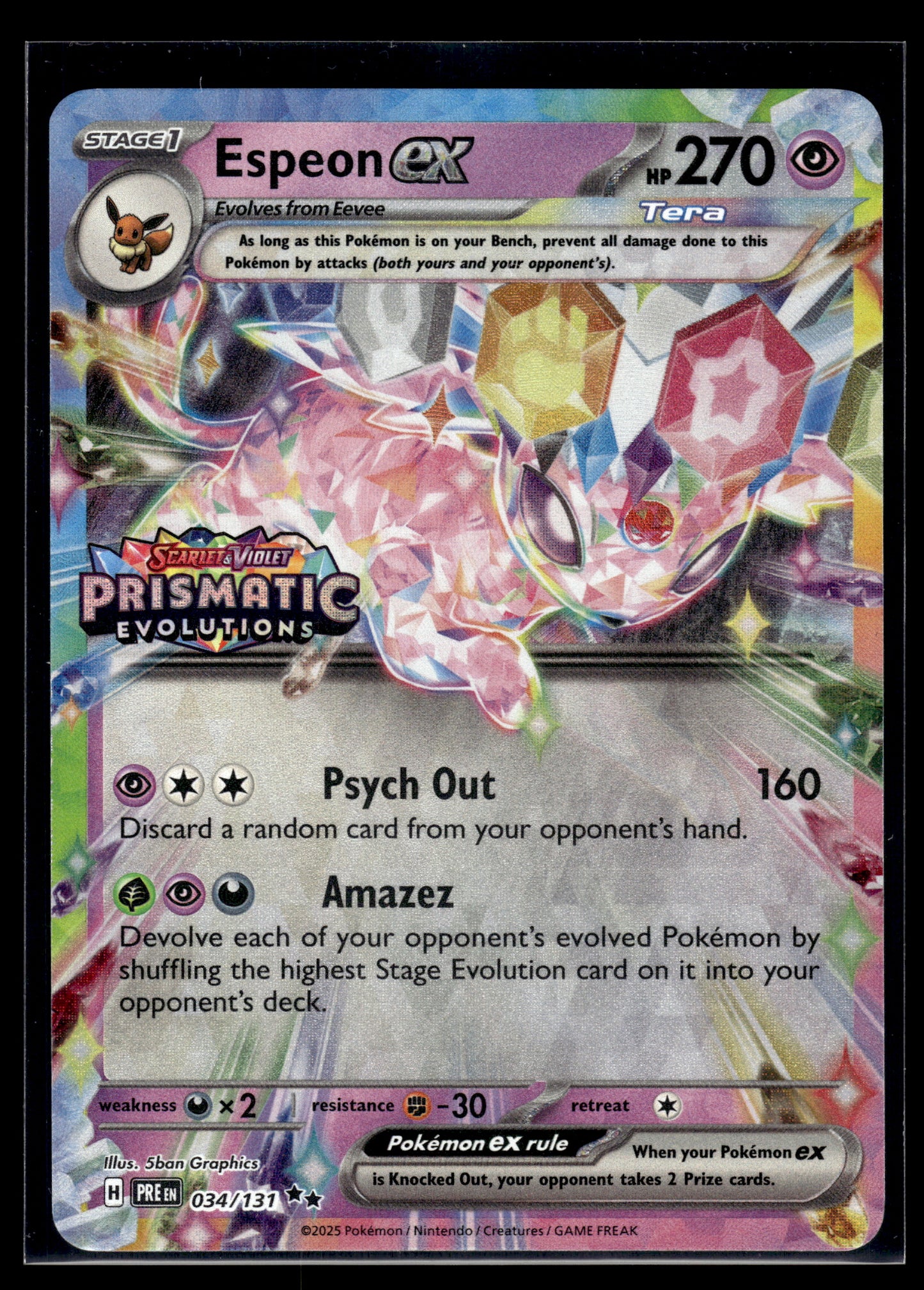 Espeon ex #034/131 STAMPED Prismatic Evolutions VLP