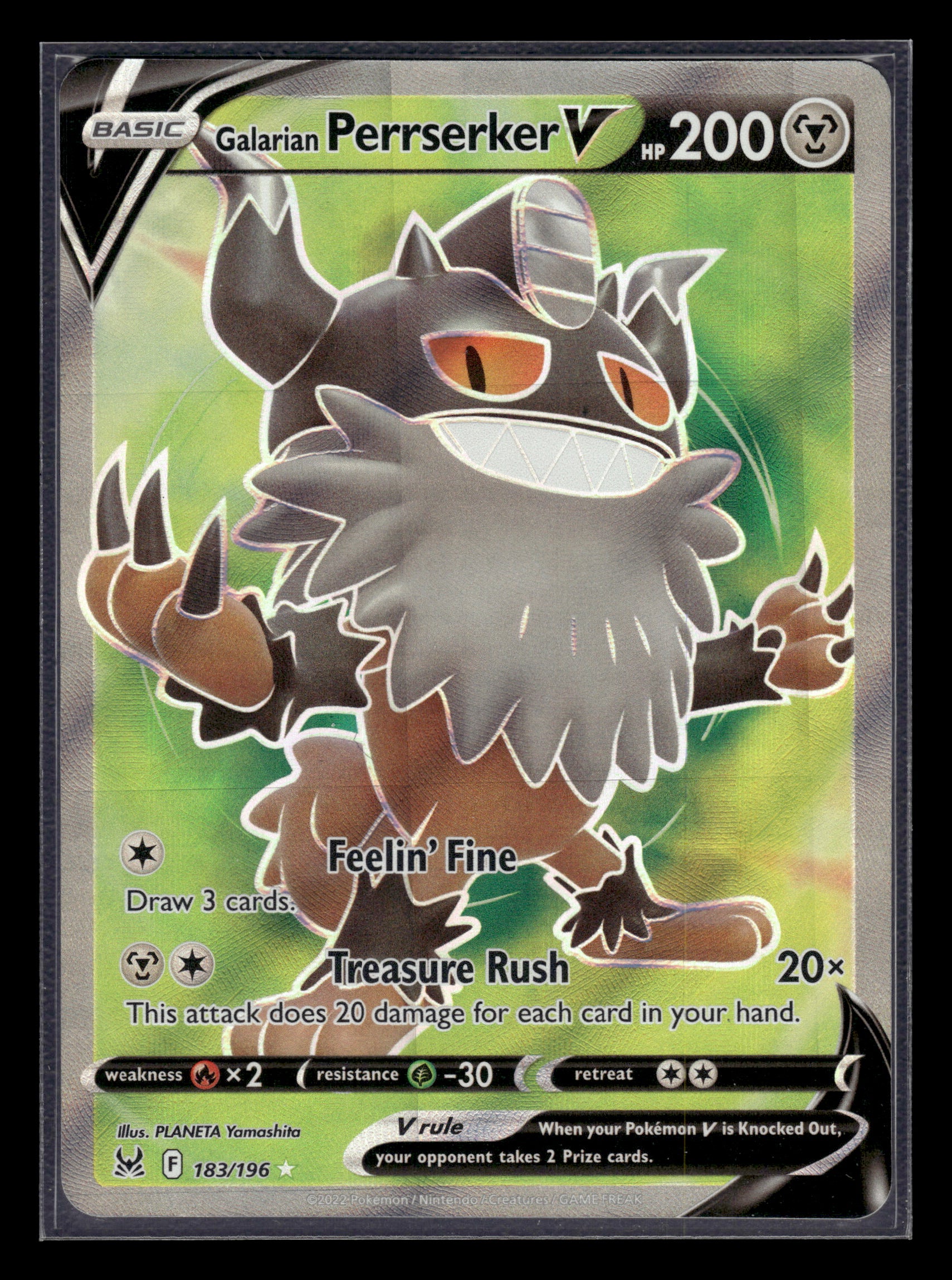 Galarian Perrserker V #183/196 Lost Origin NM