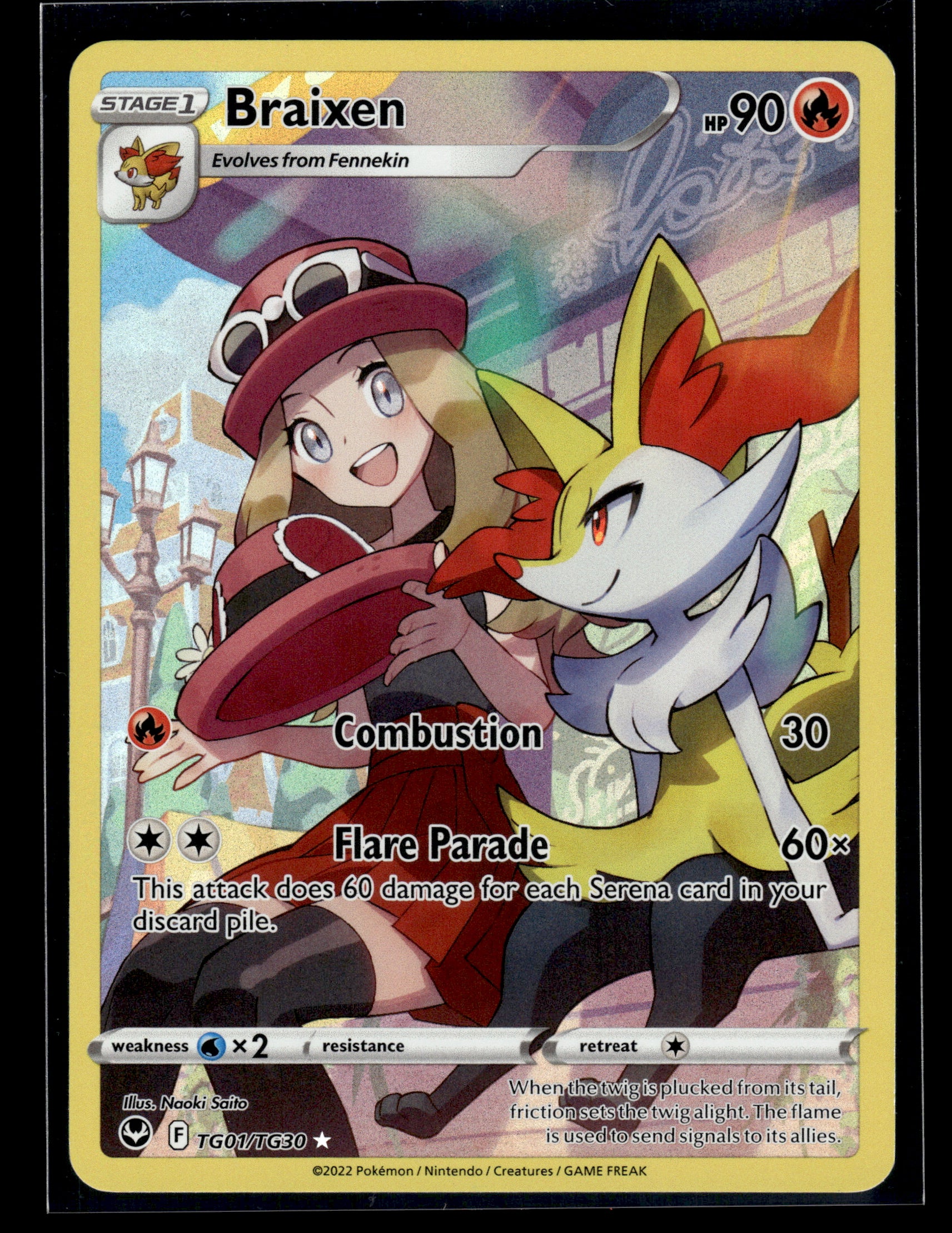 Braixen #TG01/TG30 Silver Tempest Trainer Gallery LP