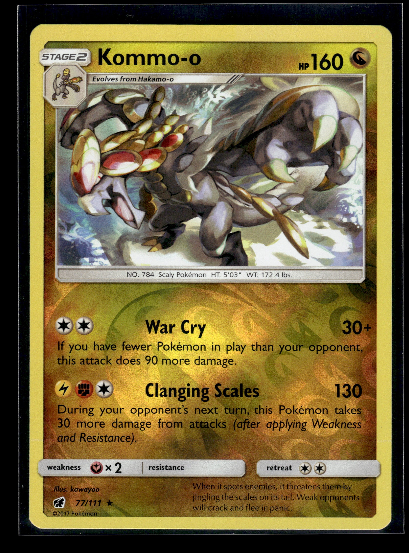 Kommo-o #77/111 Reverse Holo SM - Crimson Invasion LP
