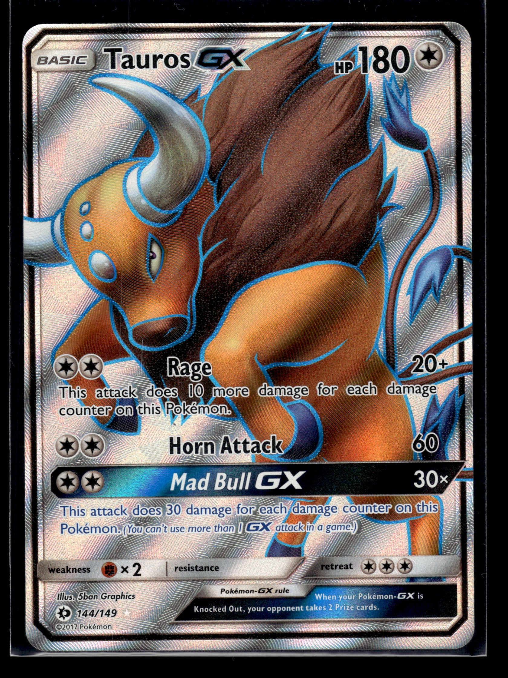 Tauros GX (Full Art) #144/149 SM Base Set VLP