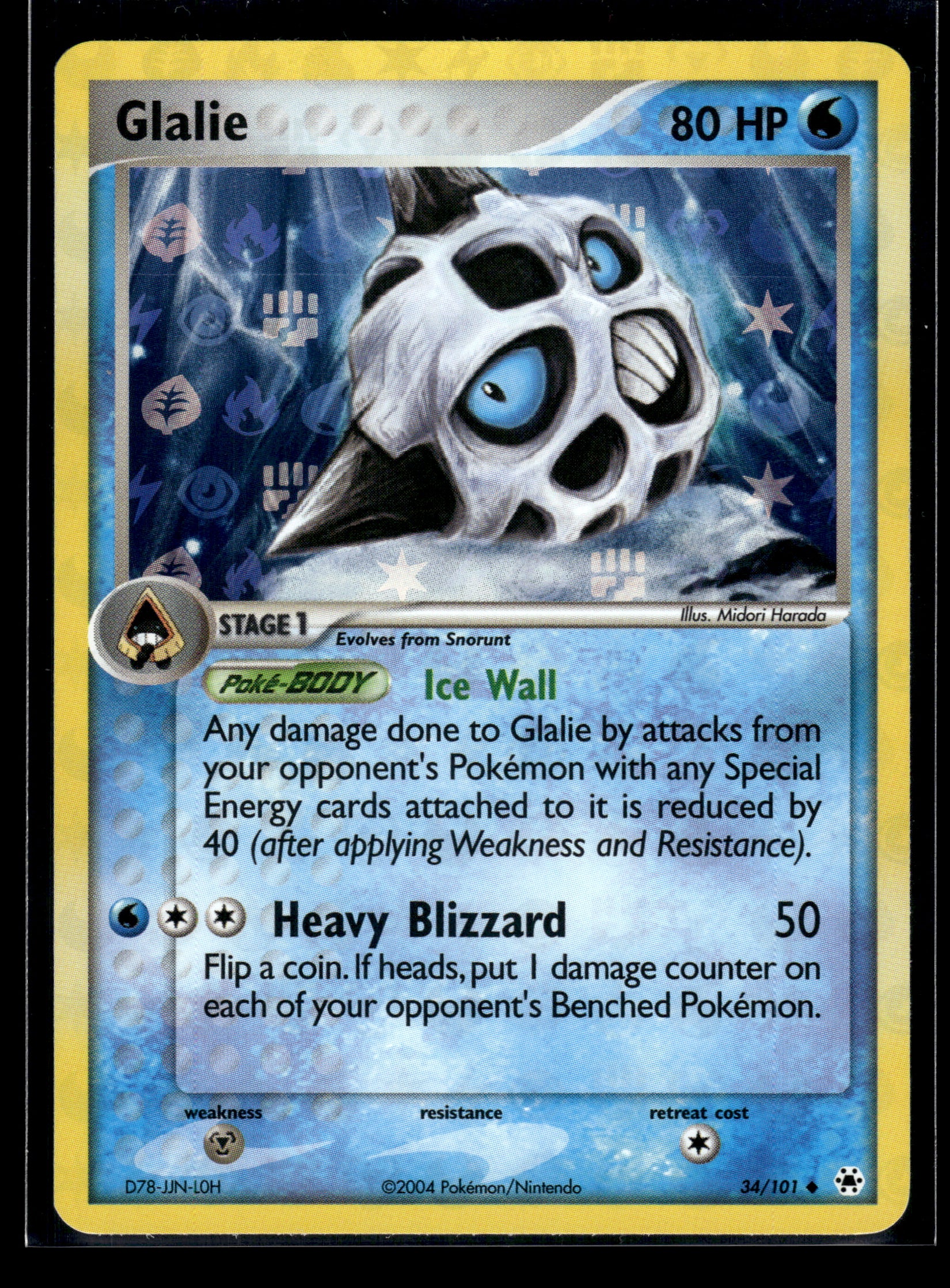 Glalie #34/101 Reverse Holo Hidden Legends LP