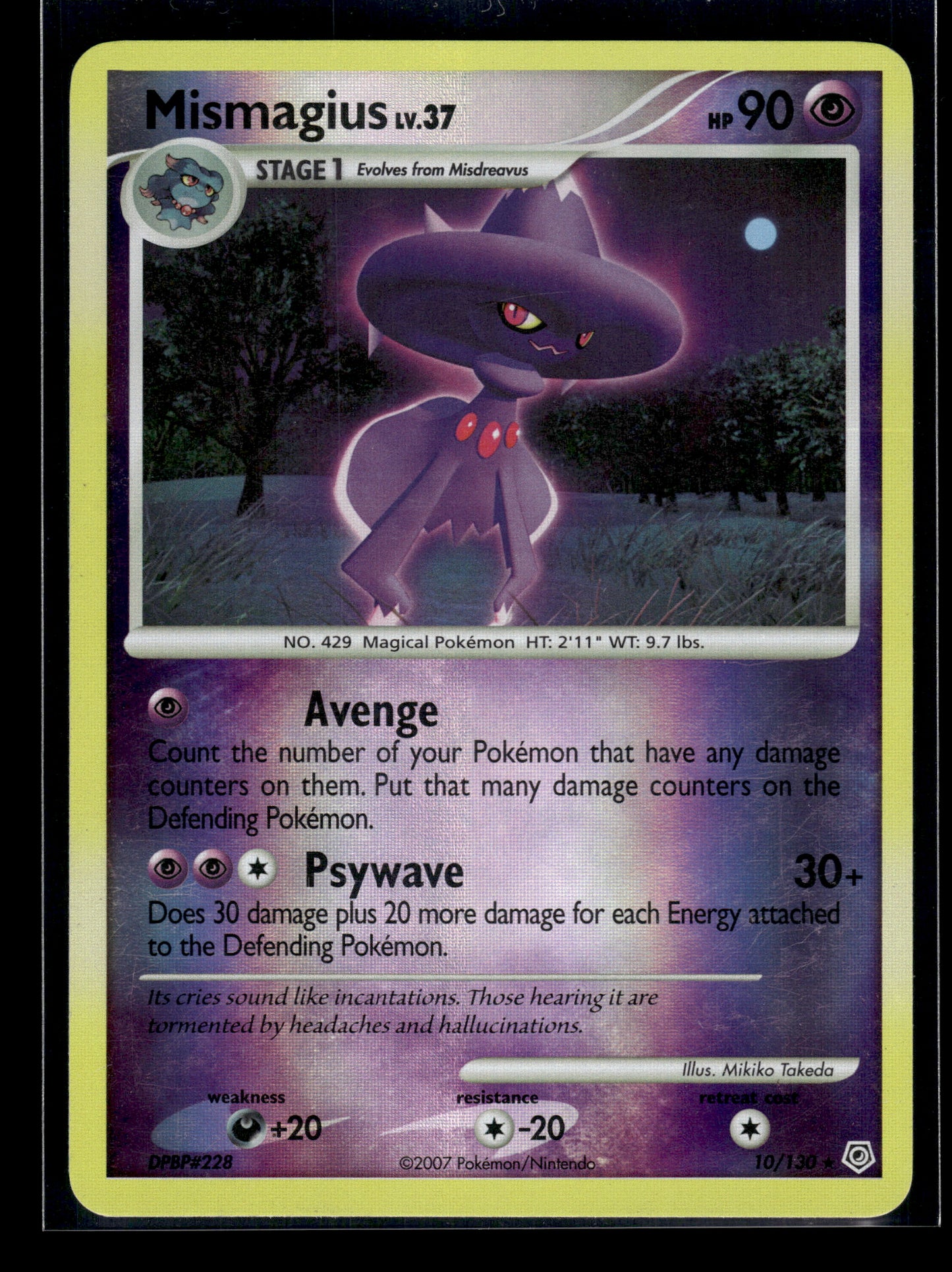 Mismagius #10/130 Reverse Holo Diamond and Pearl LP