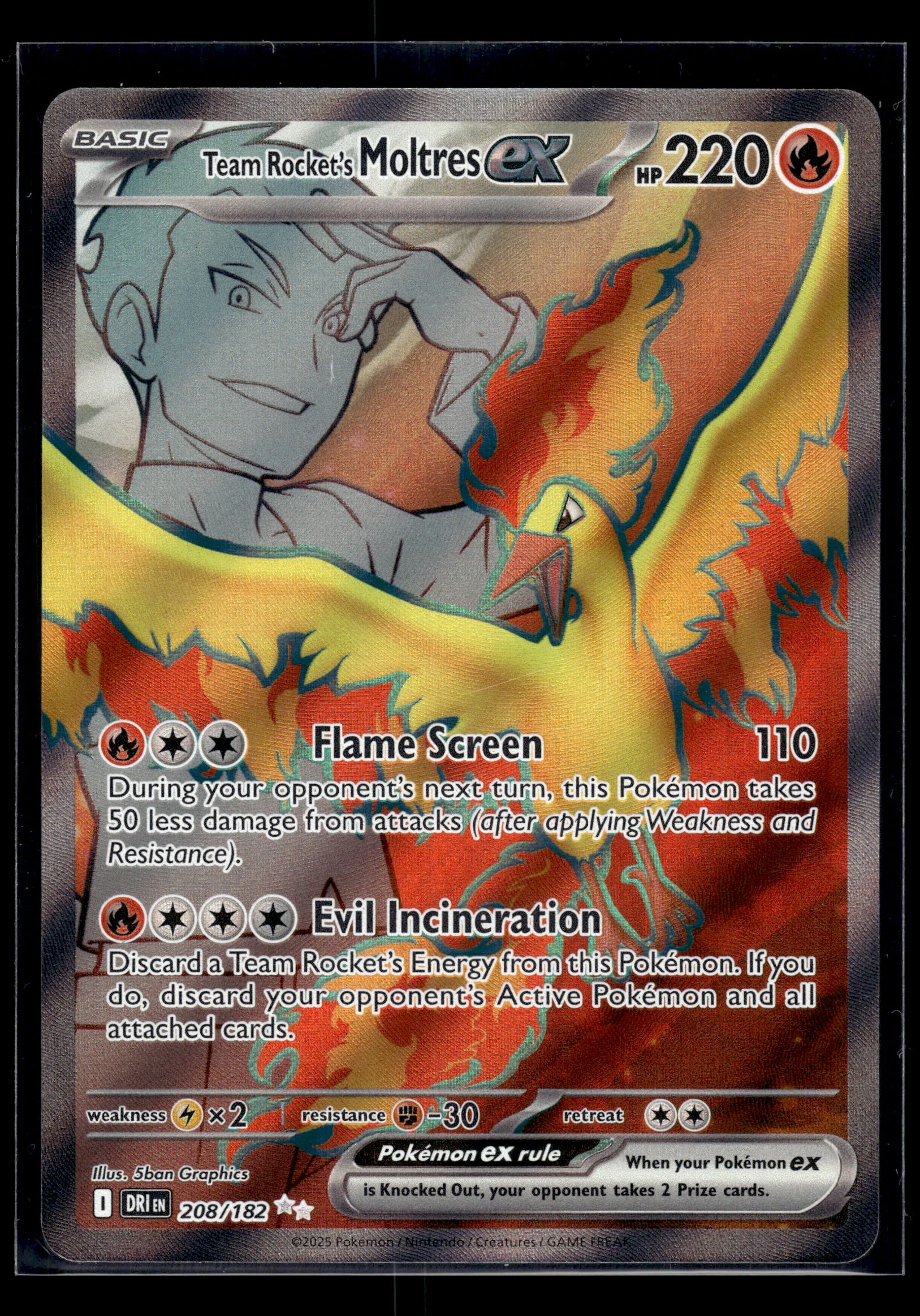 Team Rocket's Moltres ex #208/182 Destined Rivals NM