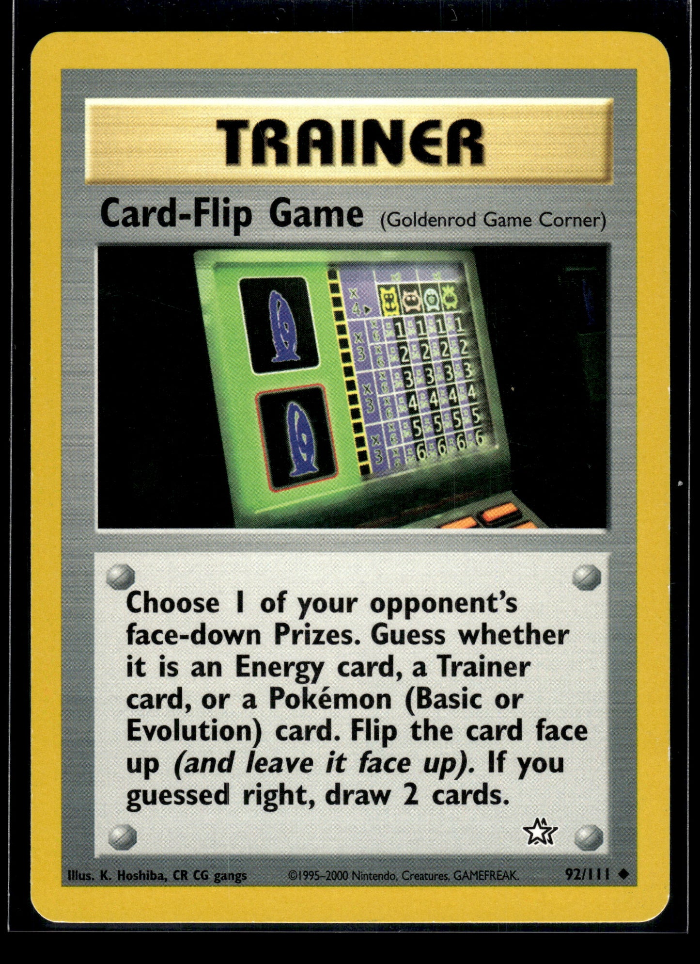 Card-Flip Game (Goldenrod Game Corner) #092/111 Neo Genesis LP