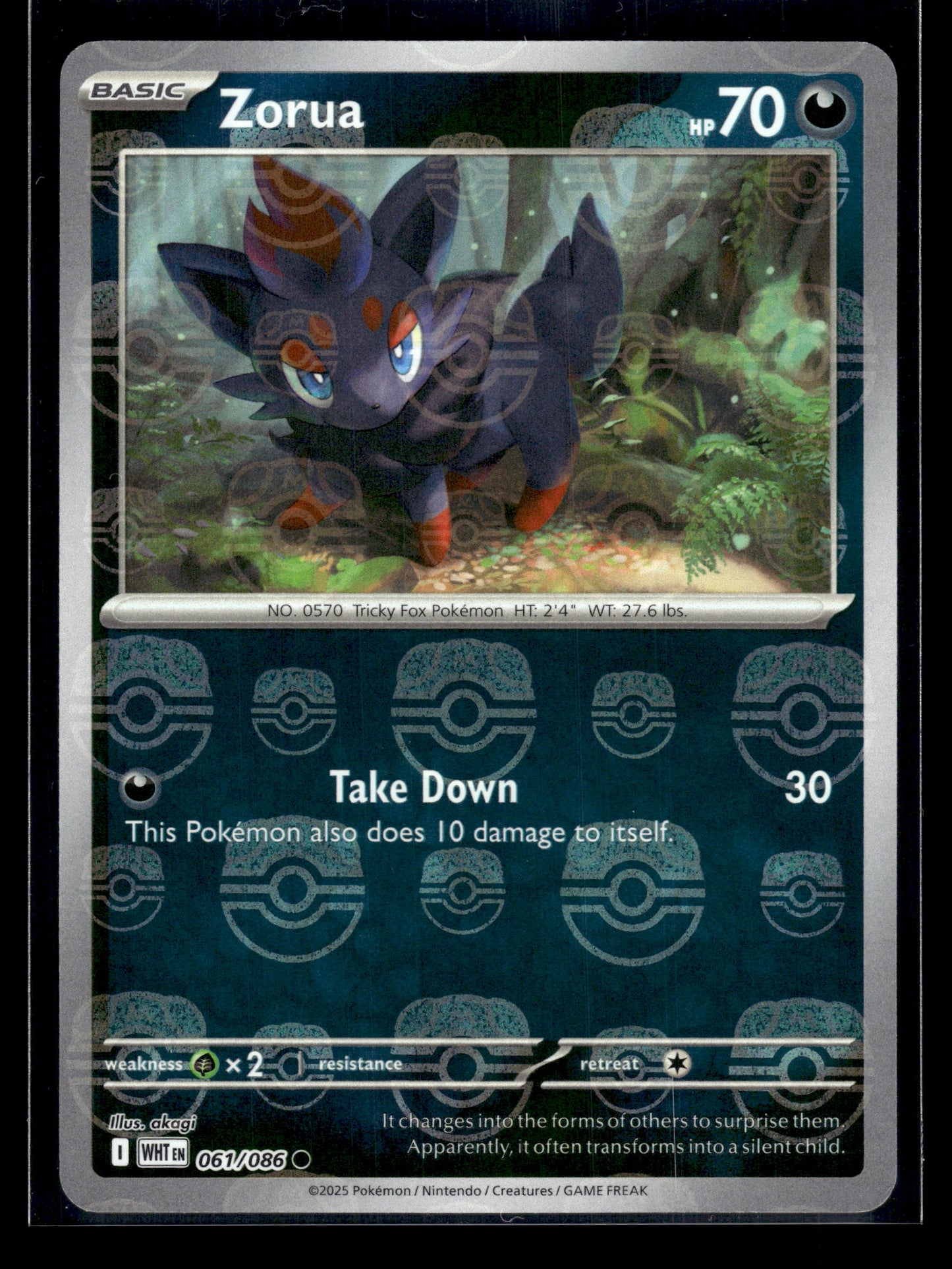Zorua (Master Ball) #061/086 White Flare LP