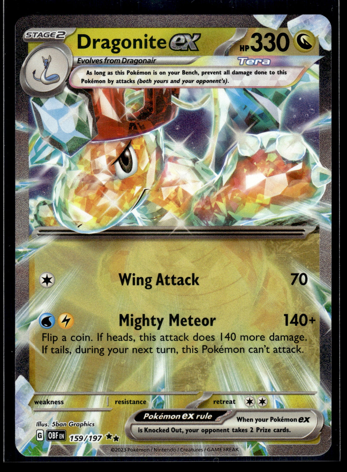 Dragonite ex #159/197 Obsidian Flames VLP