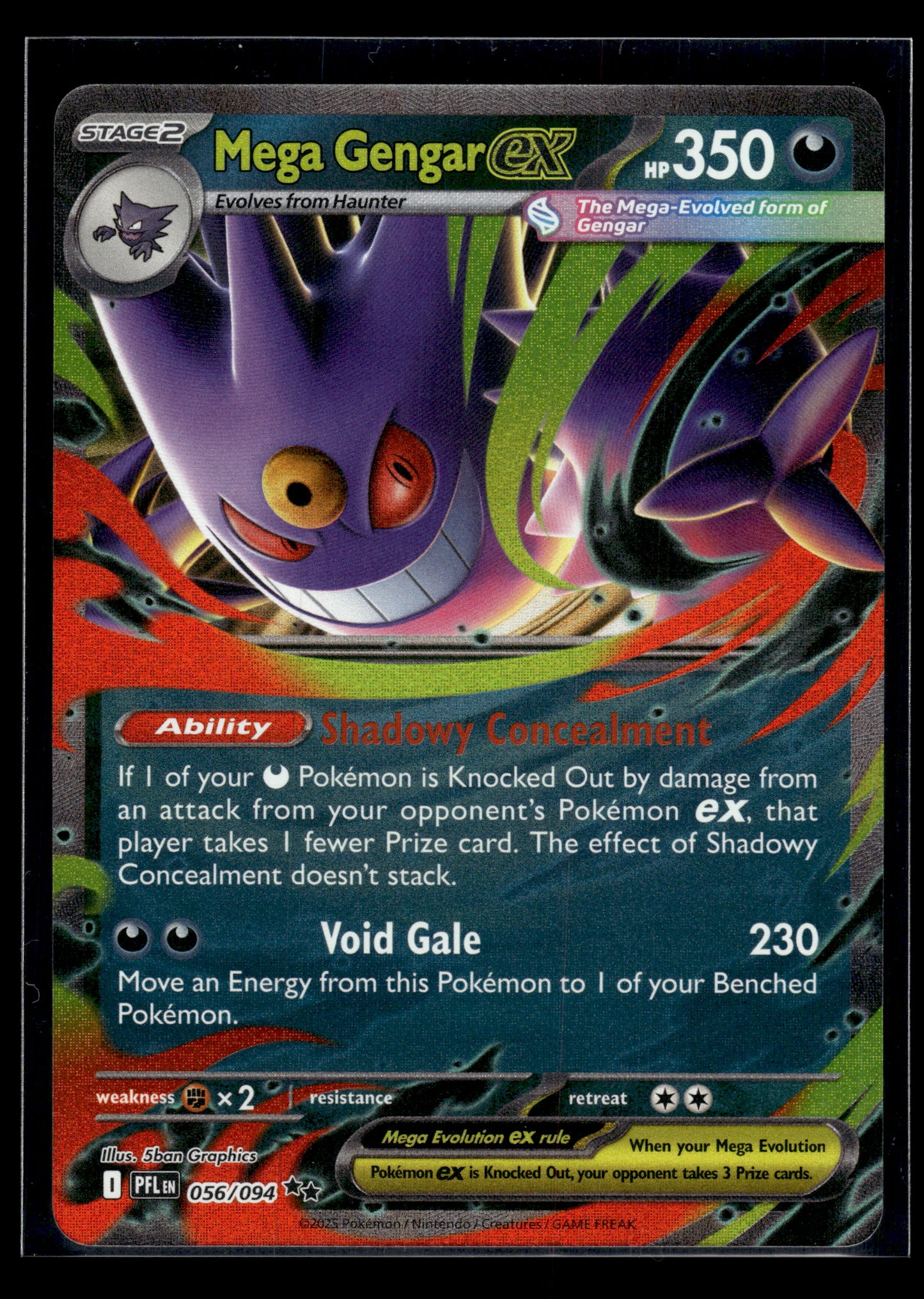 Mega Gengar ex #056/094 Phantasmal Flames NM