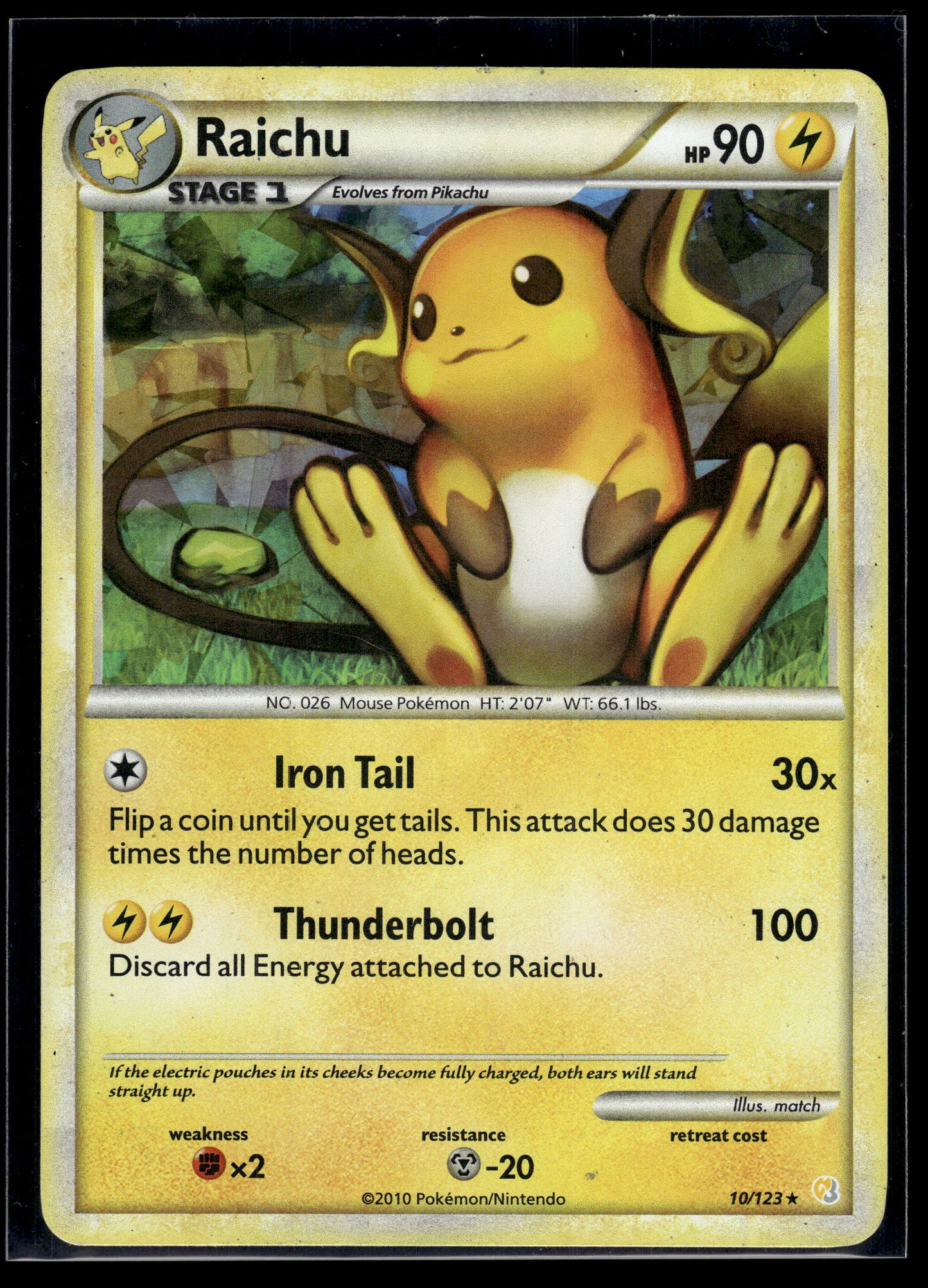 Raichu #10/123 Cracked Ice HeartGold SoulSilver MP