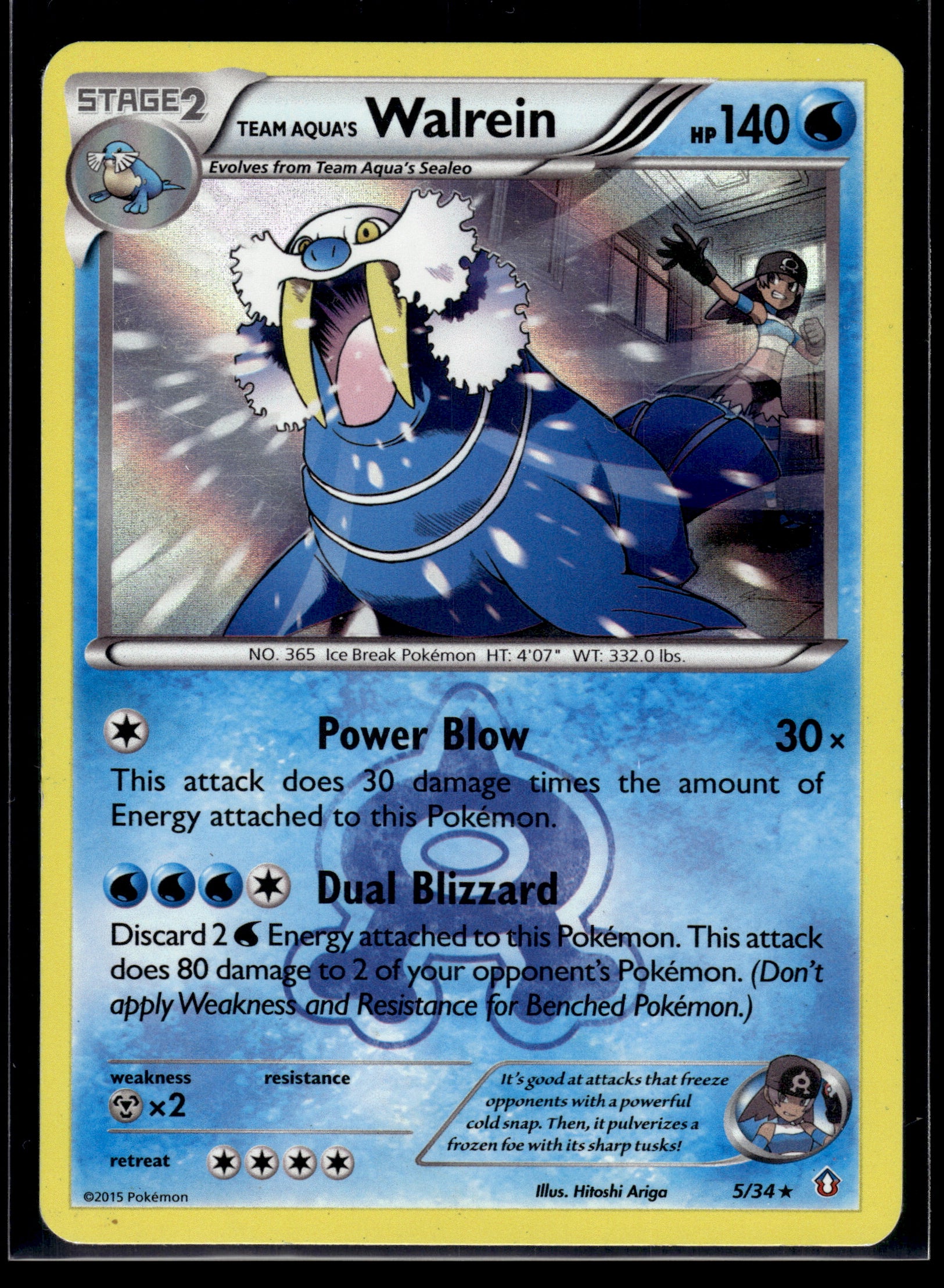 Team Aqua's Walrein #5/34 Double Crisis MP
