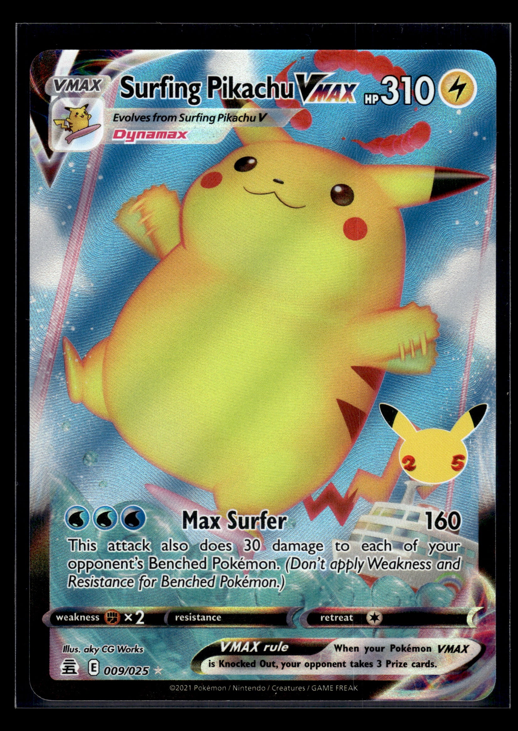 Surfing Pikachu VMAX #009/025 Celebrations VLP