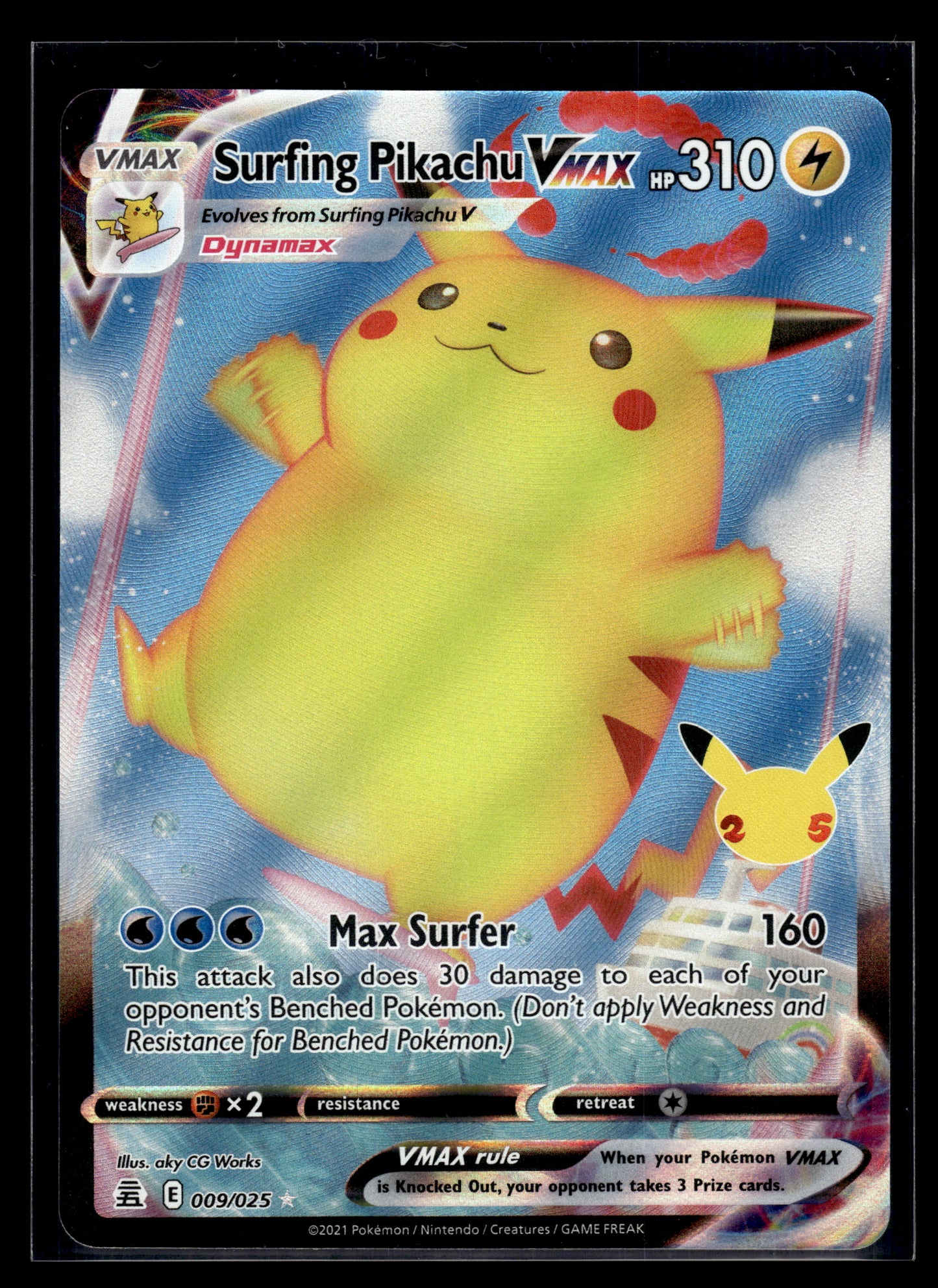 Surfing Pikachu VMAX #009/025 Celebrations VLP