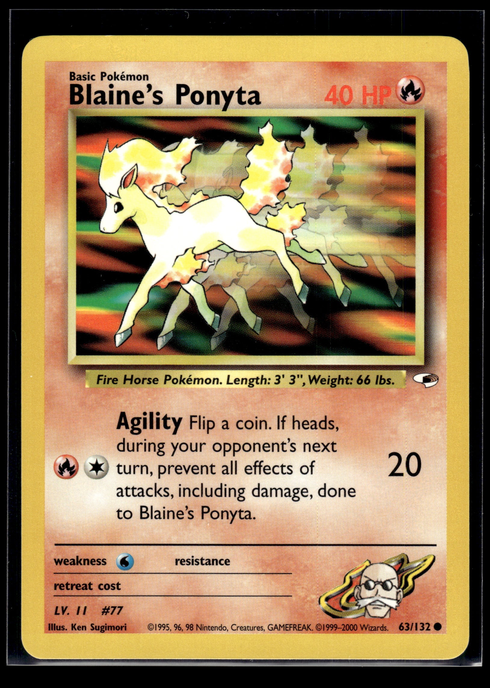 Blaine's Ponyta #063/132 Gym Heroes LP
