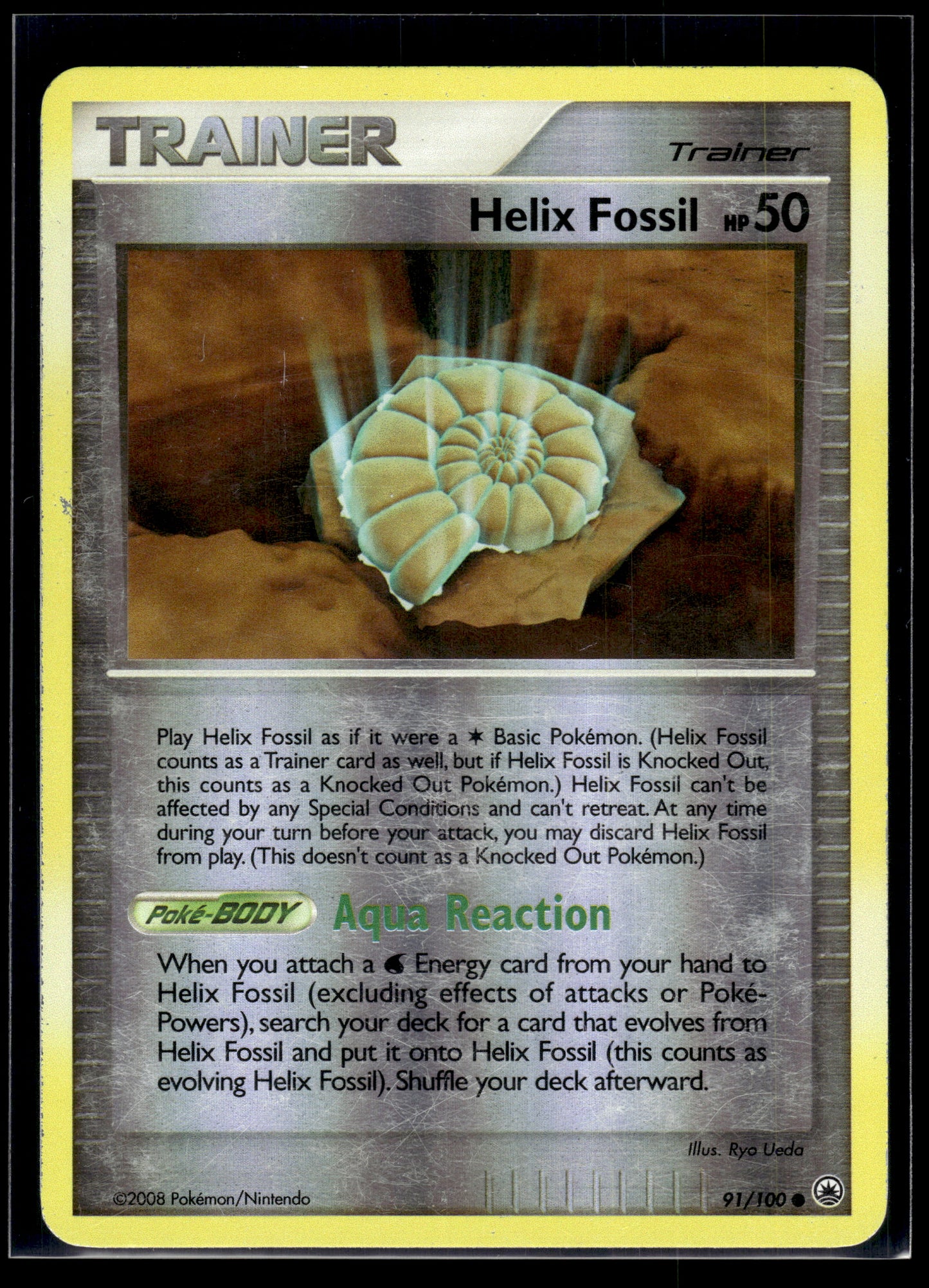 Helix Fossil #91/100 Reverse Holo Majestic Dawn MP