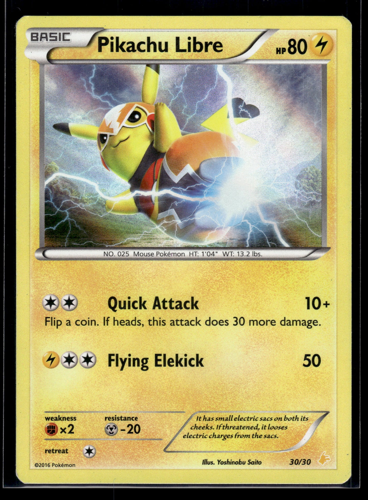 Pikachu Libre #30/30 Holo XY Trainer Kit: Pikachu Libre & Suicune MP