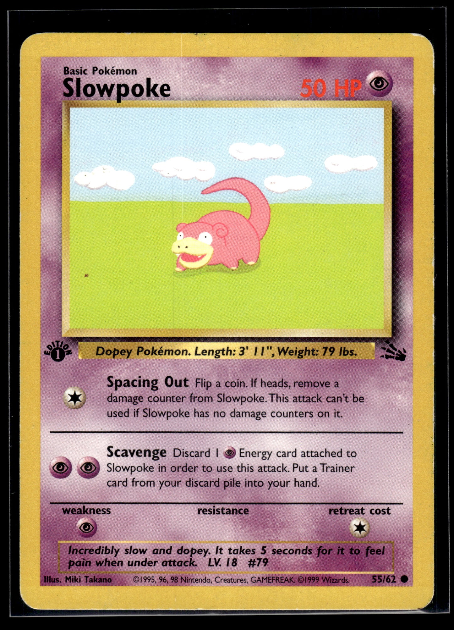 Slowpoke #55/62 1st Edition Fossil MP