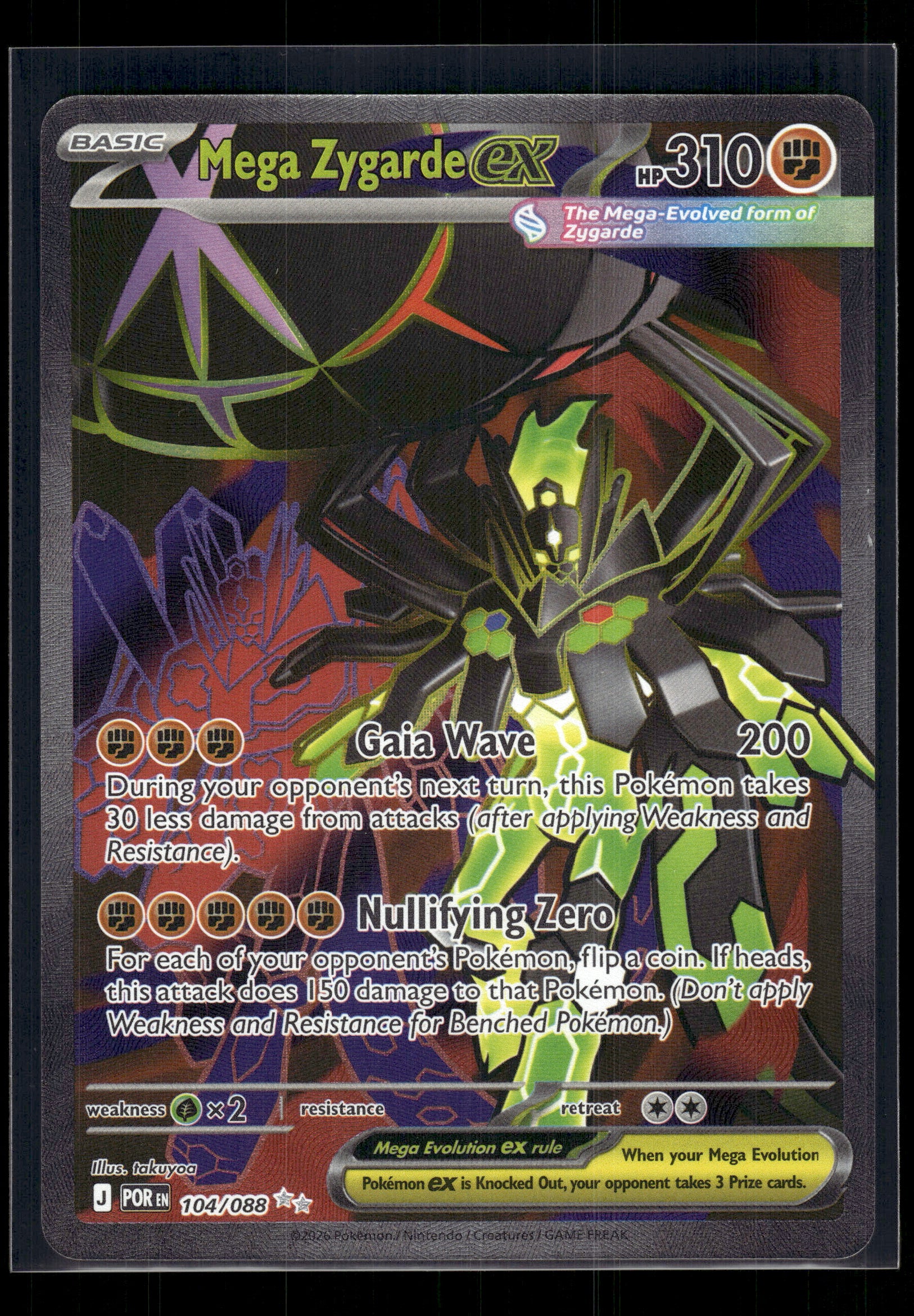 Mega Zygarde ex #104/088 Perfect Order NM