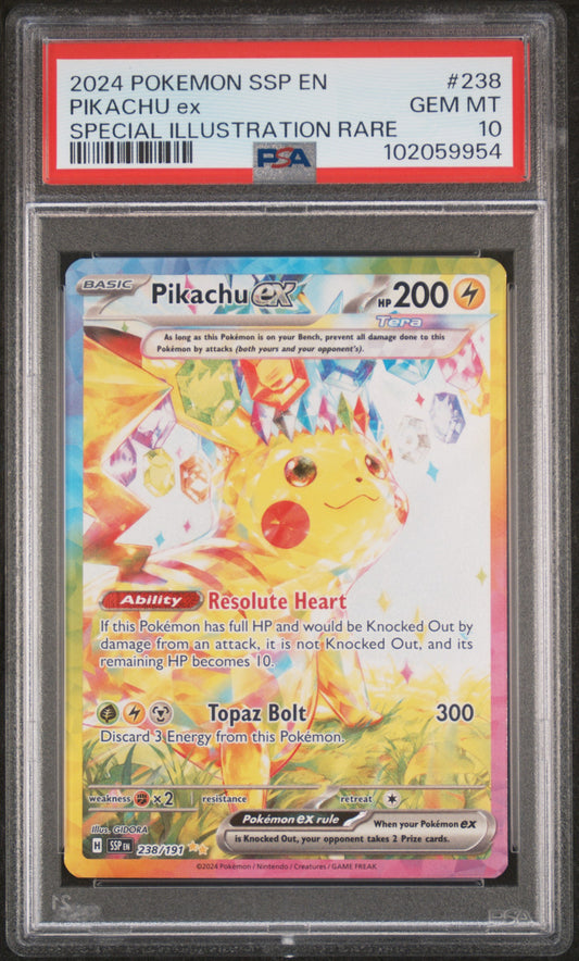 PSA 10 Pikachu ex #238 Surging Sparks