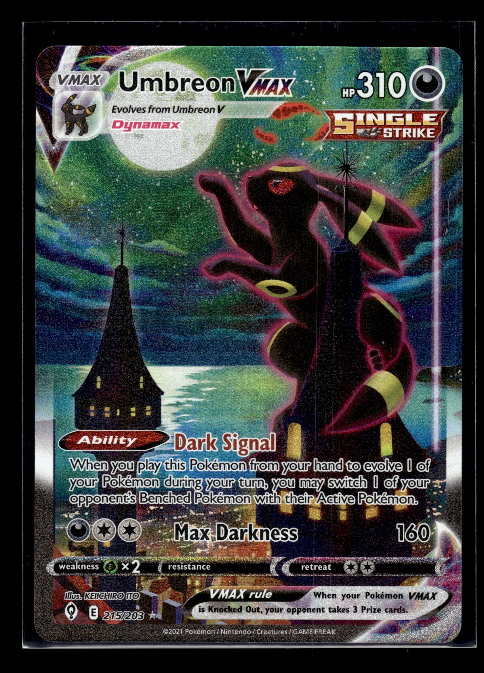 Umbreon VMAX (Alt Art Secret) #215/203 Evolving Skies VLP