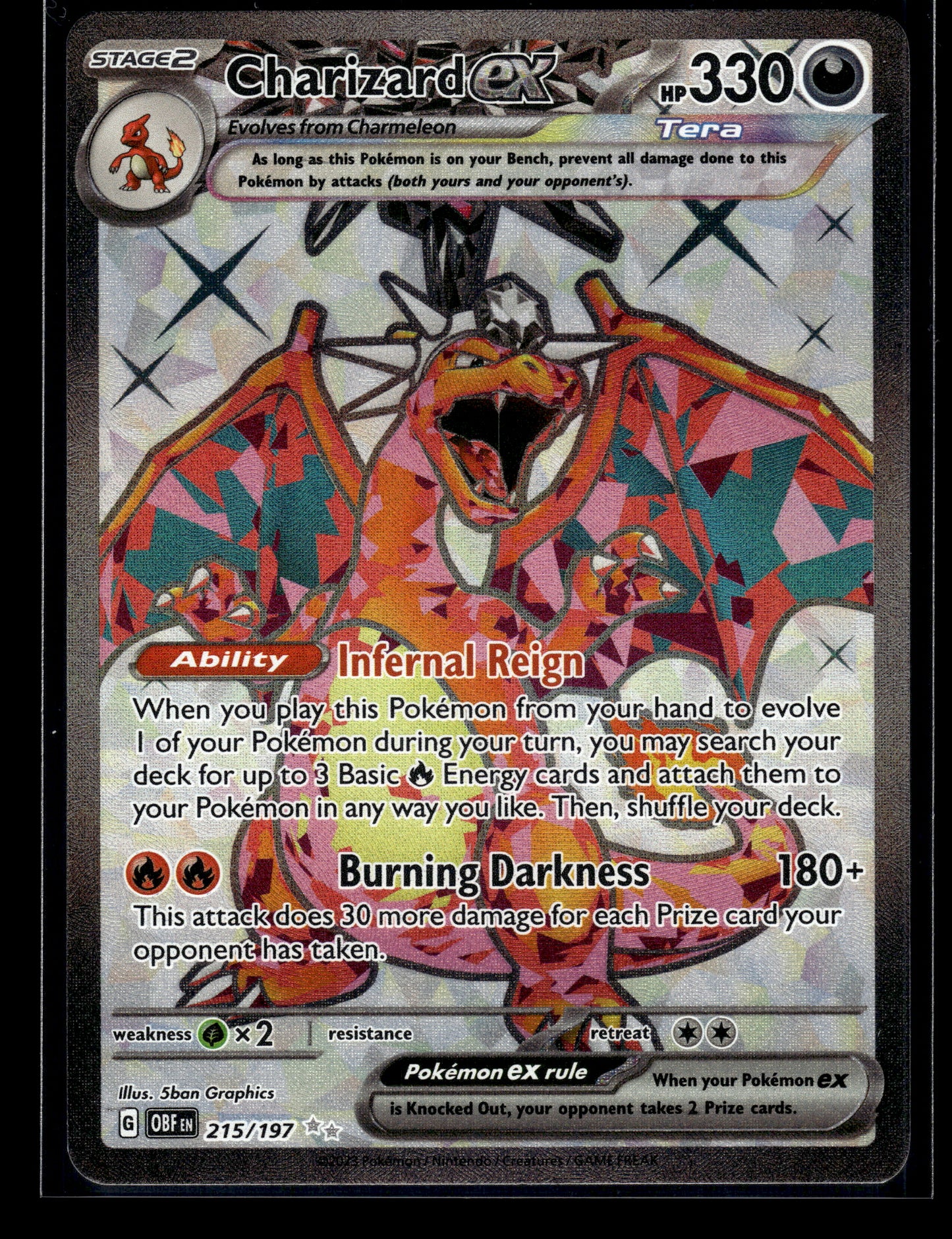Charizard ex #215/197 Obsidian Flames LP