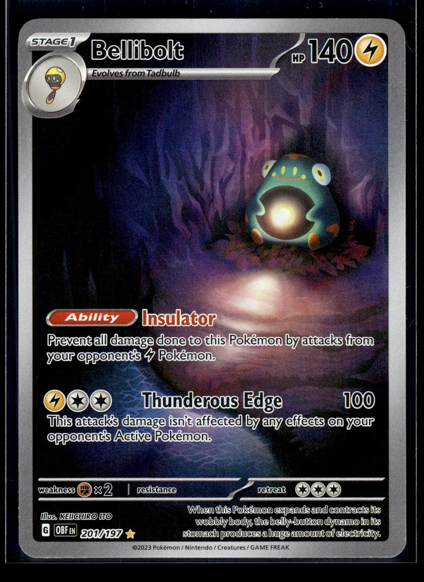 Bellibolt #201/197 Obsidian Flames VLP