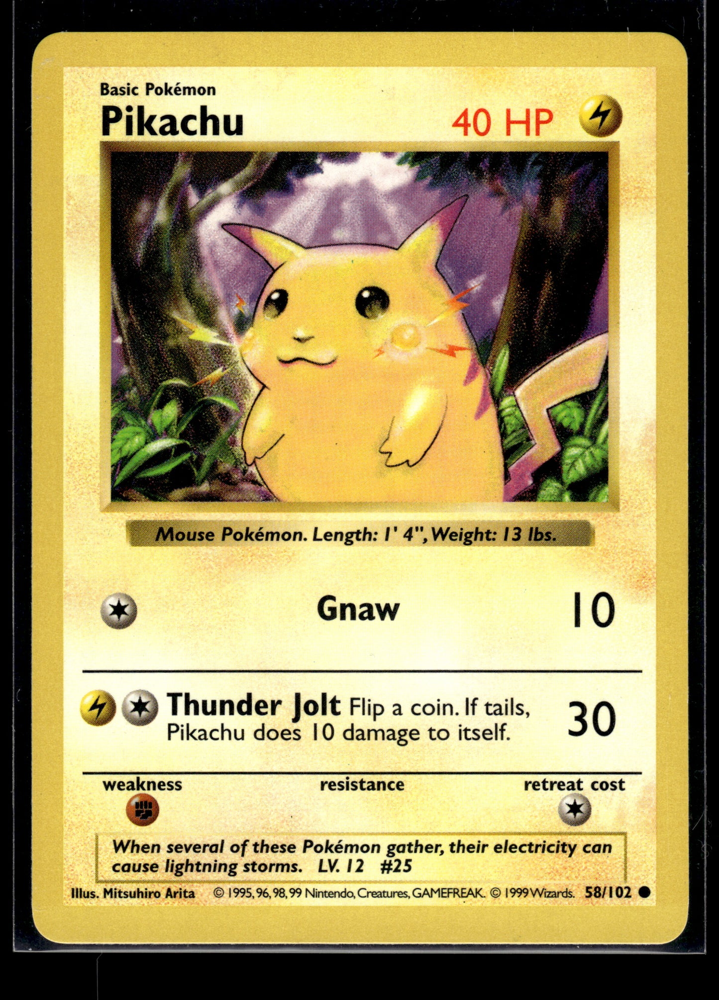 Pikachu #058/102 Base Set (Shadowless) LP